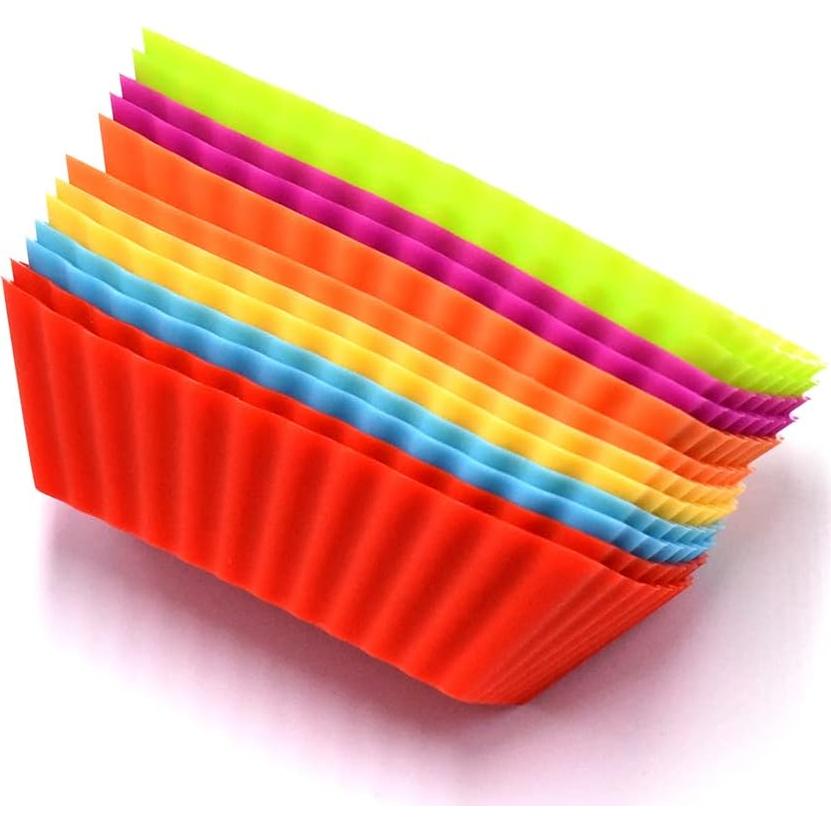 12 Tazas de Silicona Reutilizables Art&Beauty para Muffins
