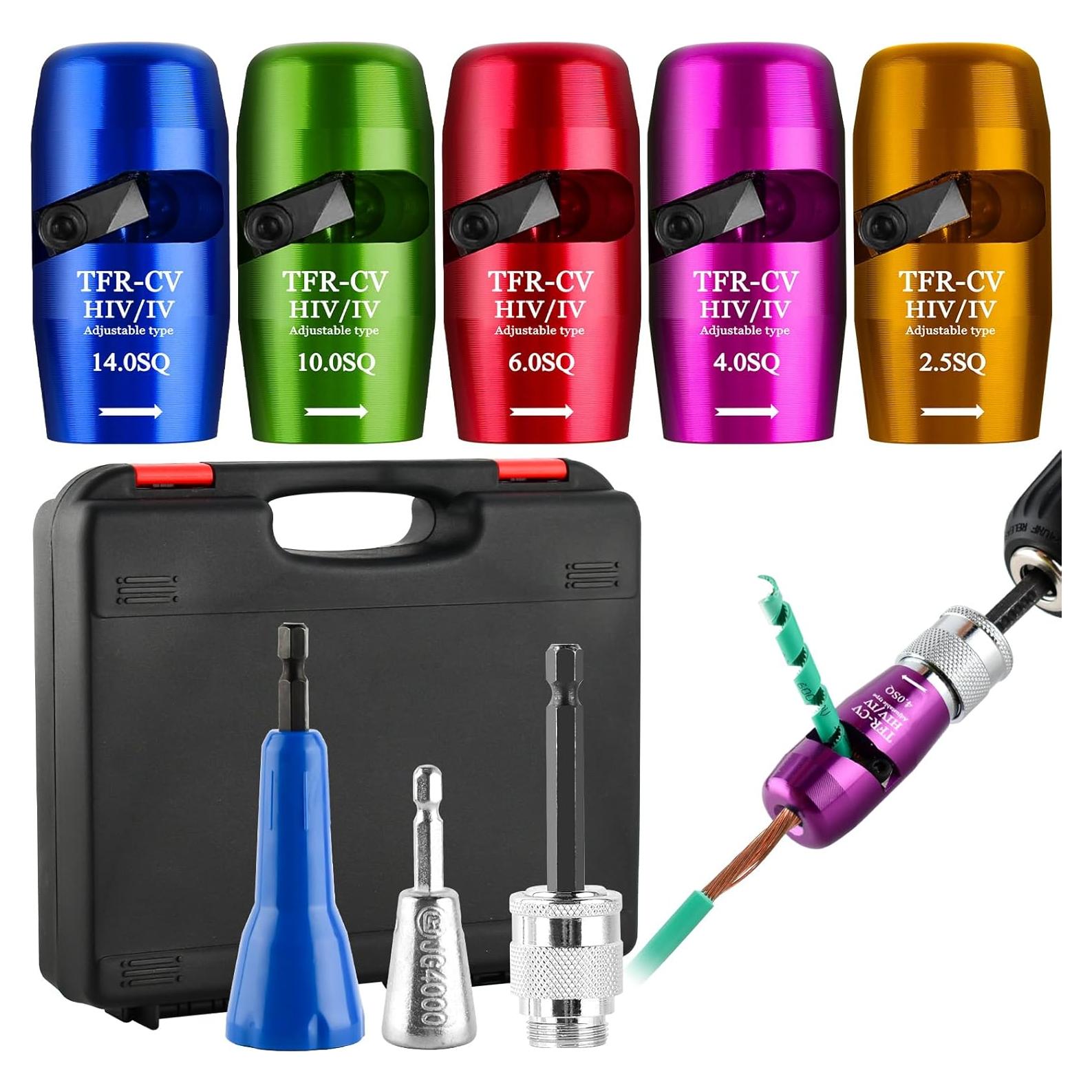 Juego de 5 pelacables eléctricos YSSPPOY para 6-14 AWG