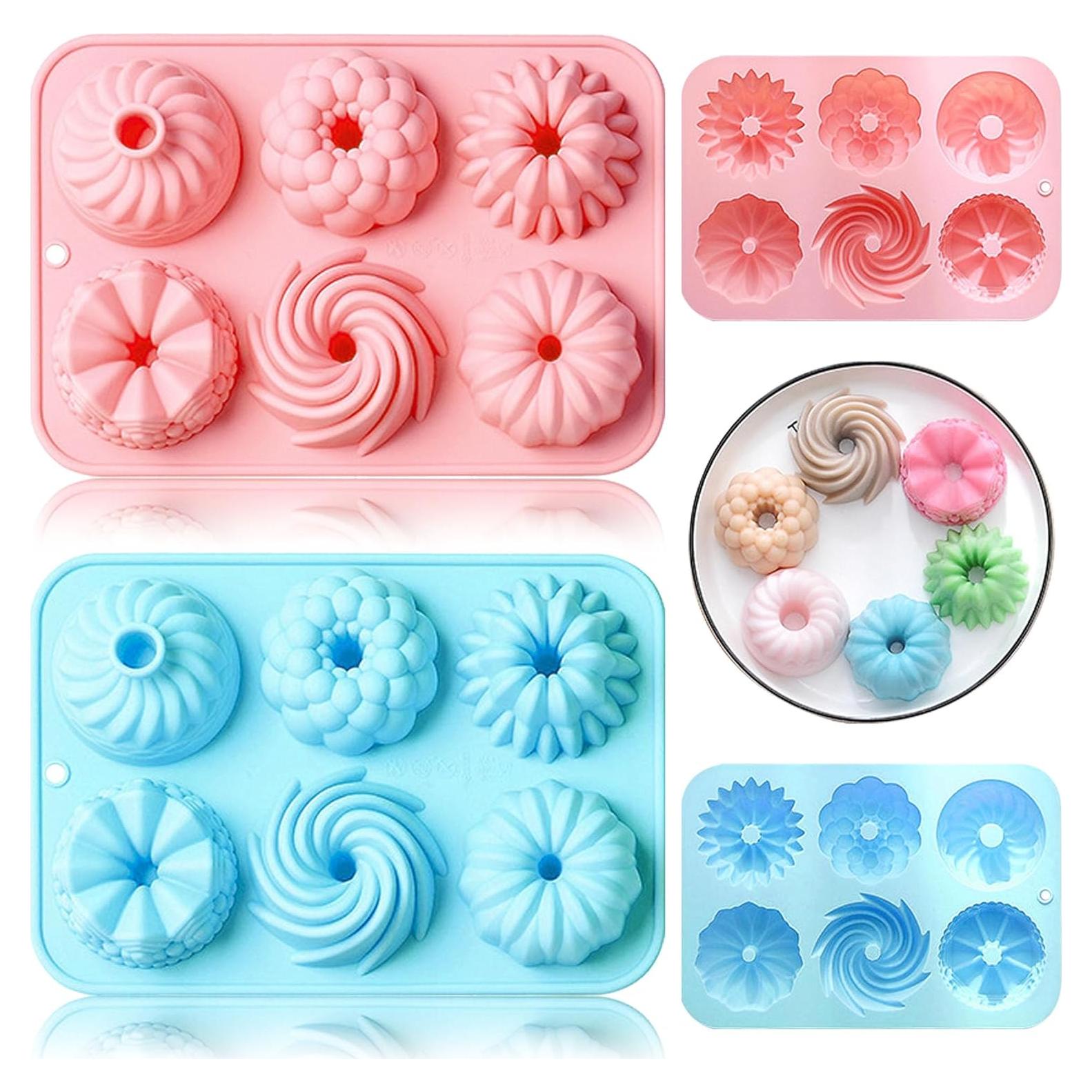 Molde de Silicona para Mini Pasteles Heyiminy 2 Piezas 21.5x14.8cm