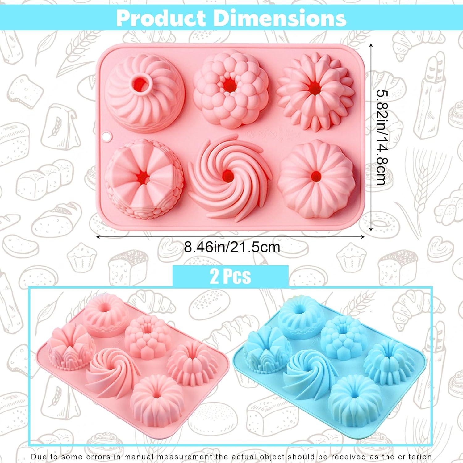 Molde de Silicona para Mini Pasteles Heyiminy 2 Piezas 21.5x14.8cm