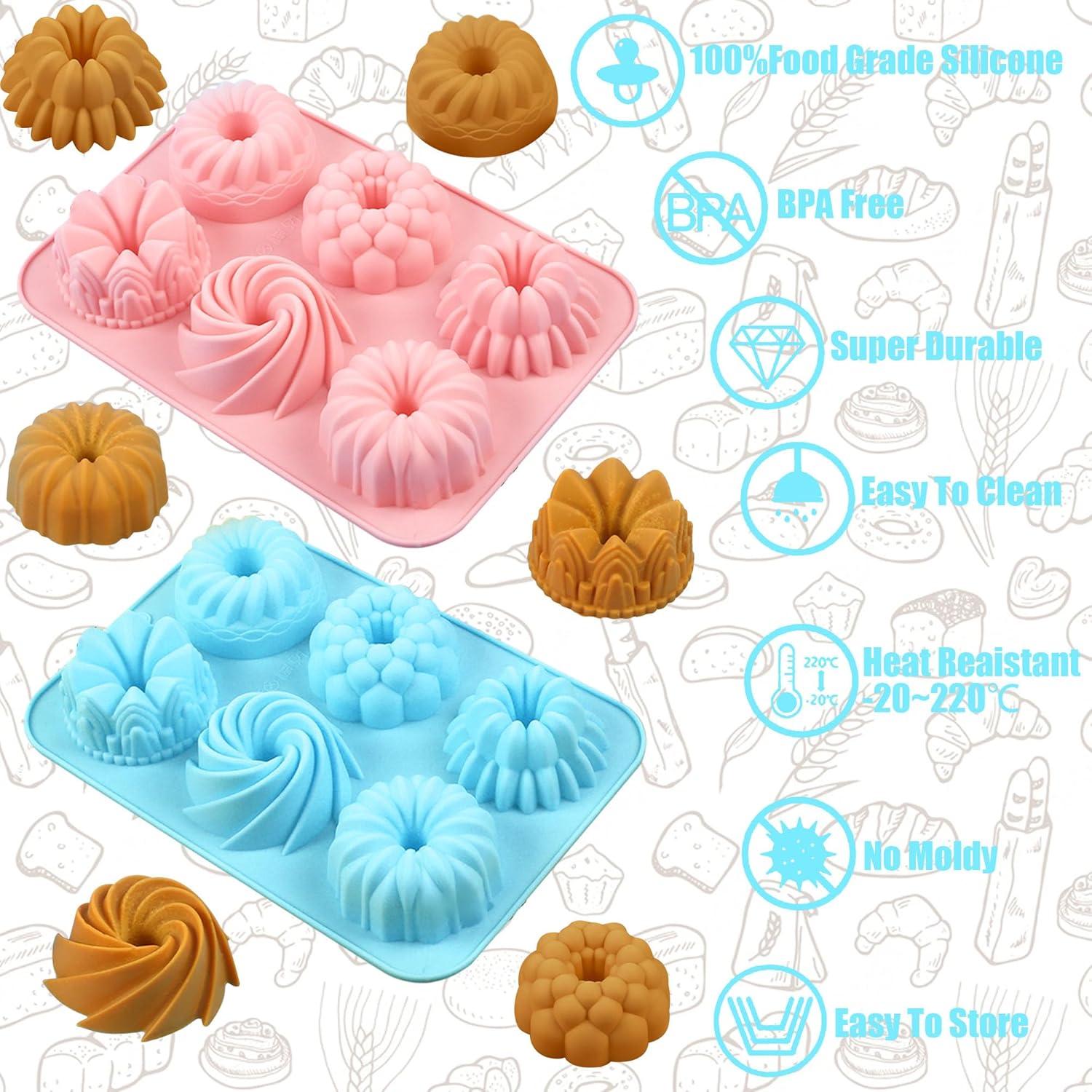 Molde de Silicona para Mini Pasteles Heyiminy 2 Piezas 21.5x14.8cm