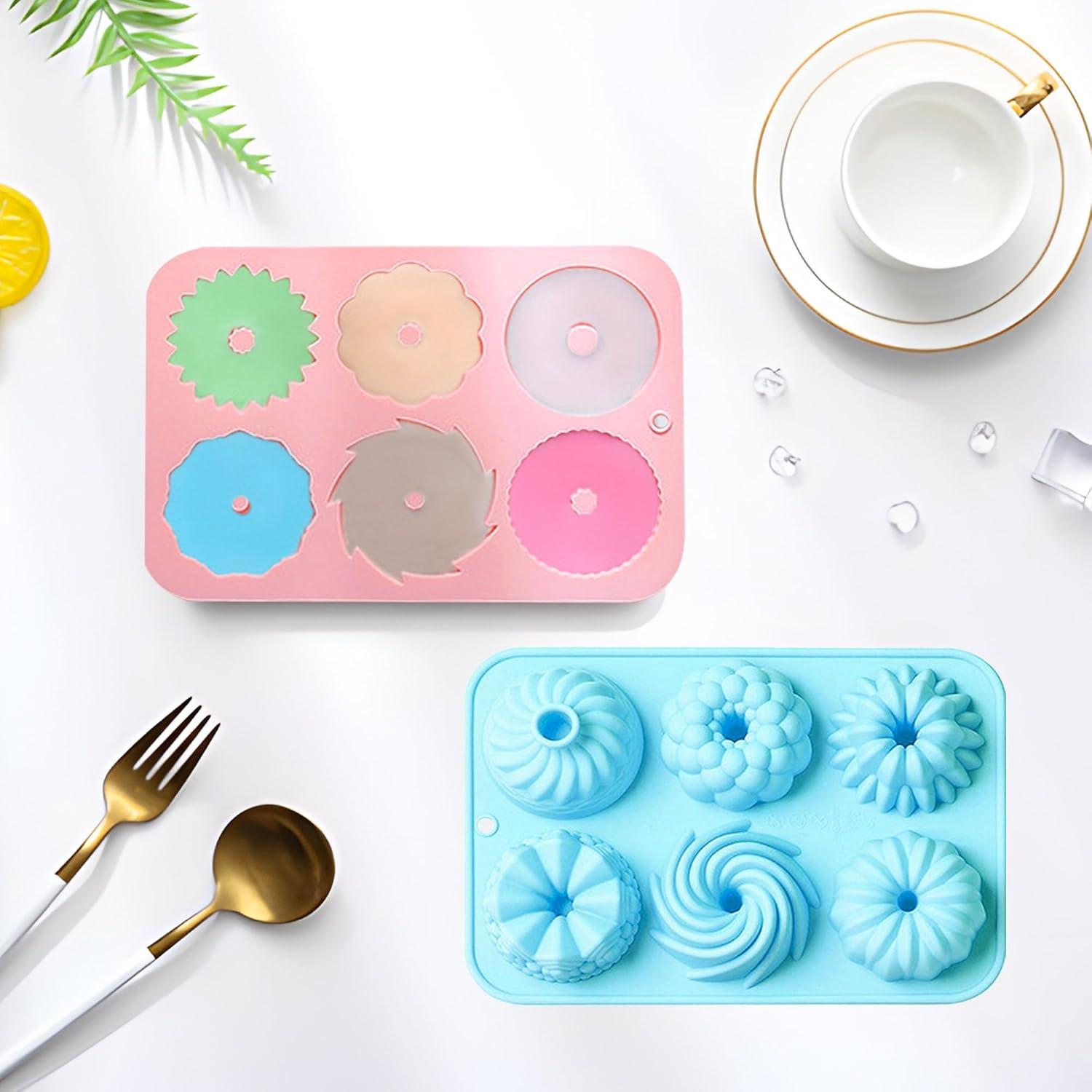 Molde de Silicona para Mini Pasteles Heyiminy 2 Piezas 21.5x14.8cm