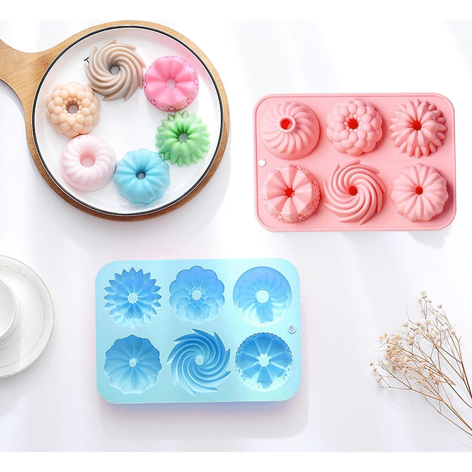 Molde de Silicona para Mini Pasteles Heyiminy 2 Piezas 21.5x14.8cm