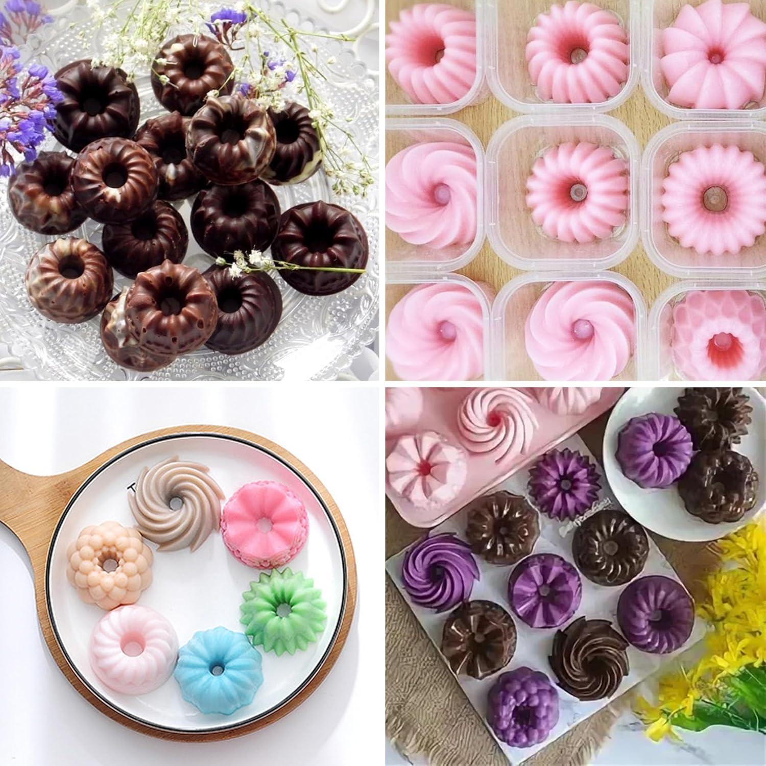 Molde de Silicona para Mini Pasteles Heyiminy 2 Piezas 21.5x14.8cm