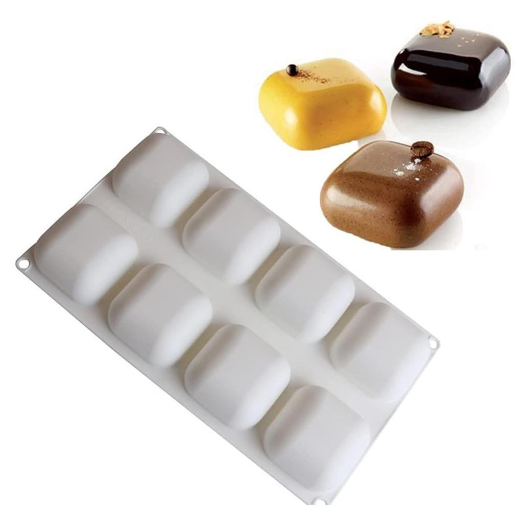 Molde de Silicona Cuadrado 8 Cavidades TUKE para Hornear