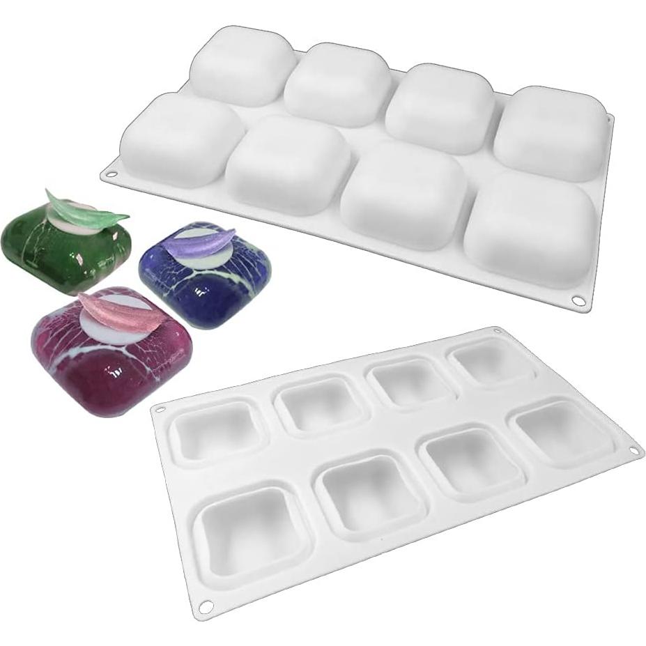 Molde de Silicona Cuadrado 8 Cavidades TUKE para Hornear
