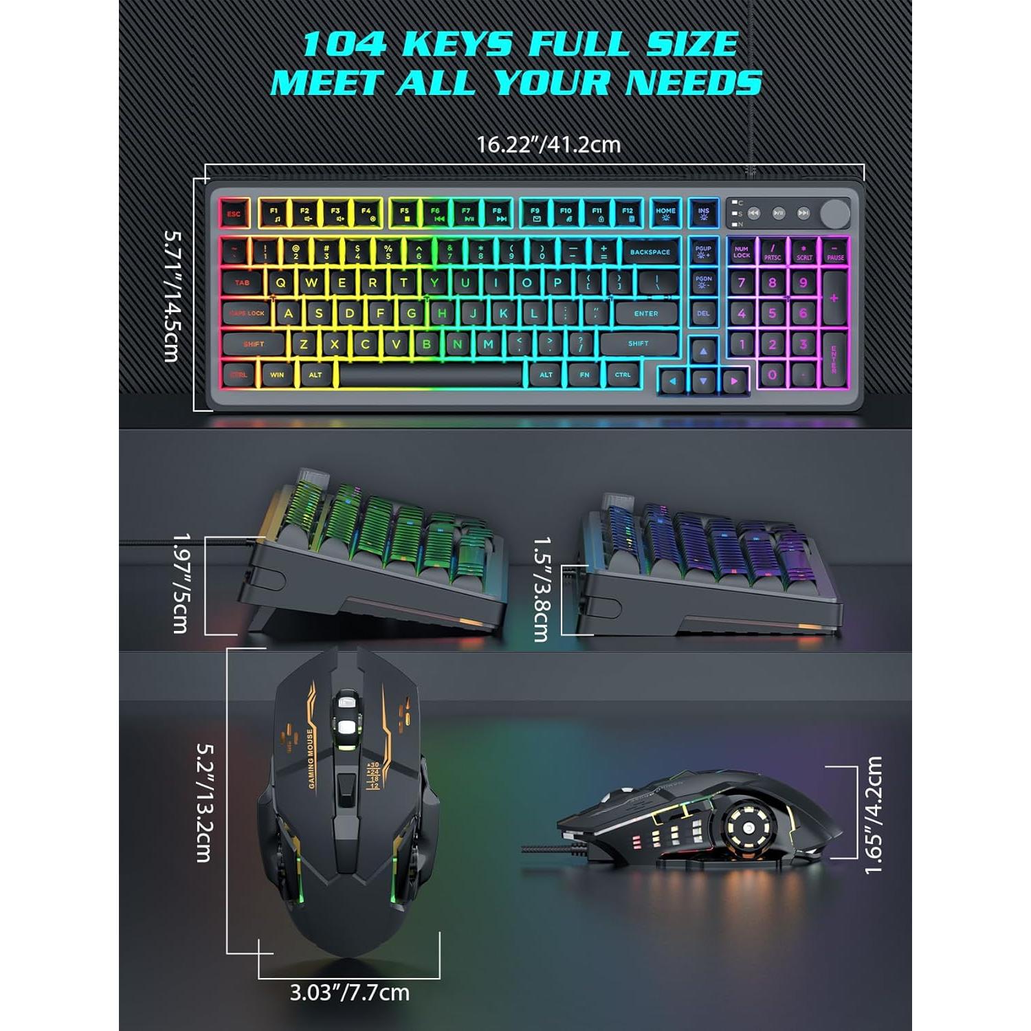 Combo Teclado y Ratón Gaming Trueque KW98 RGB Iluminado