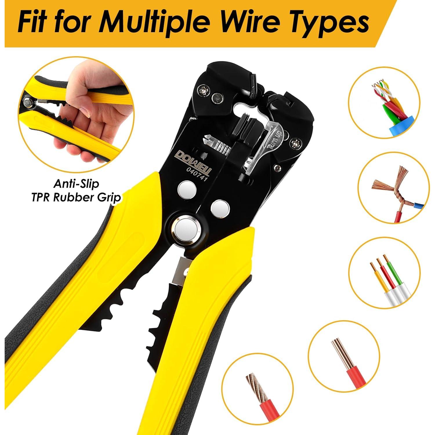 Pelacables Automático DOWELL 10-24 AWG 3-en-1 Ergonómico