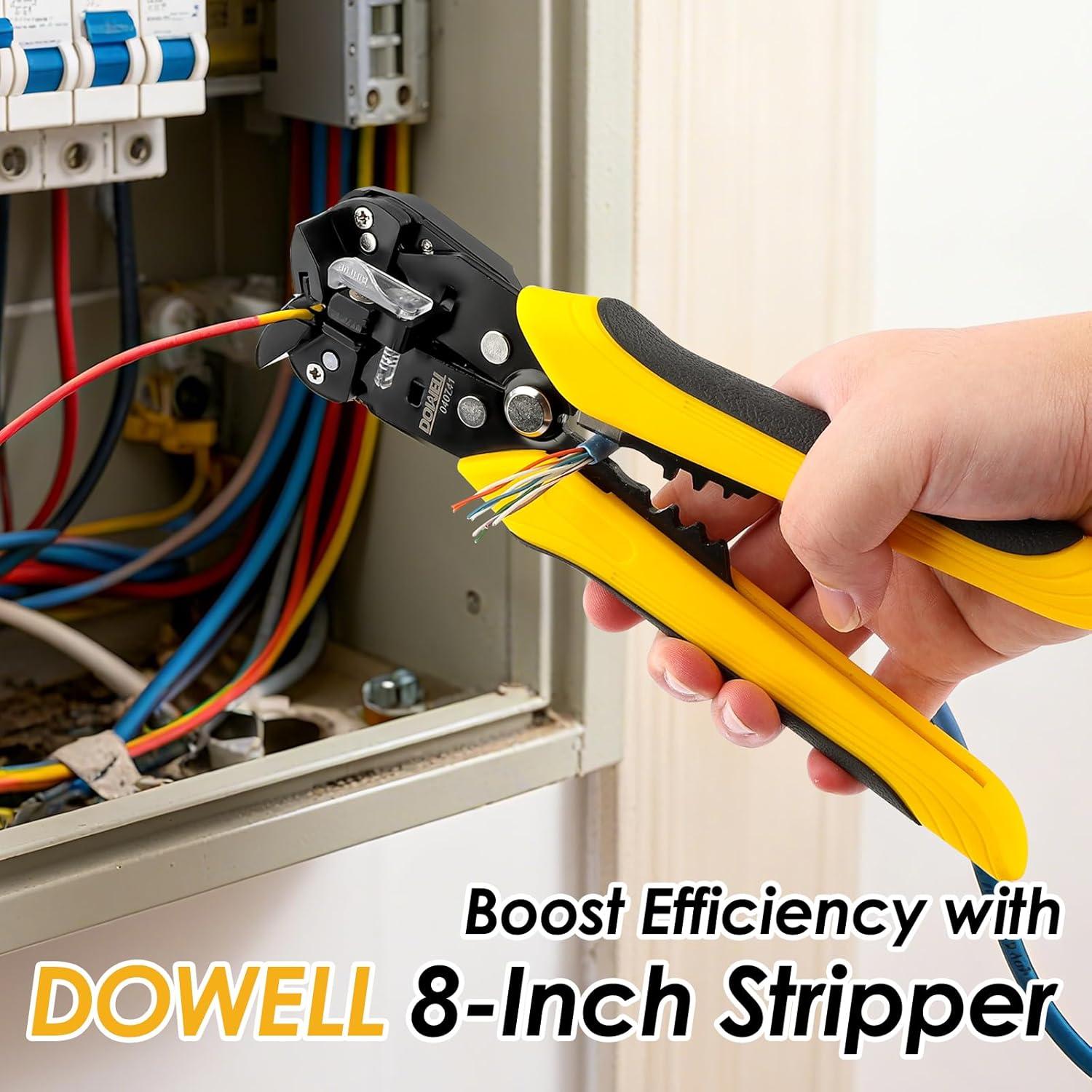 Pelacables Automático DOWELL 10-24 AWG 3-en-1 Ergonómico