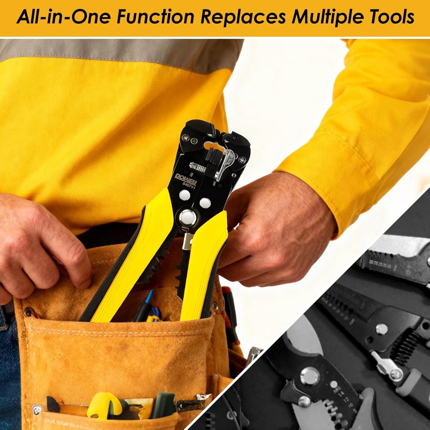 Pelacables Automático DOWELL 10-24 AWG 3-en-1 Ergonómico