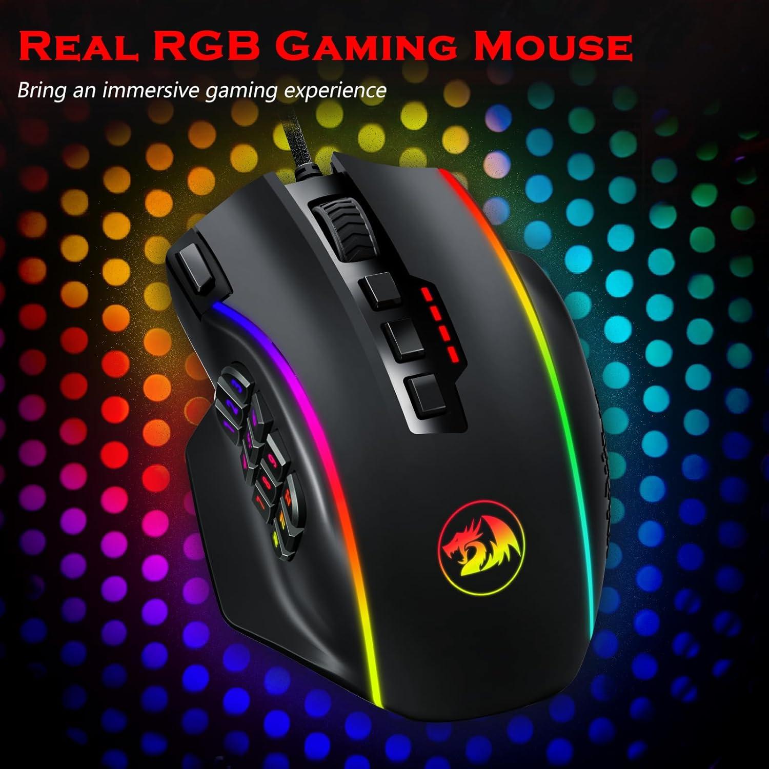 Ratón Gaming Redragon M901K 12400 DPI 16 Botones RGB