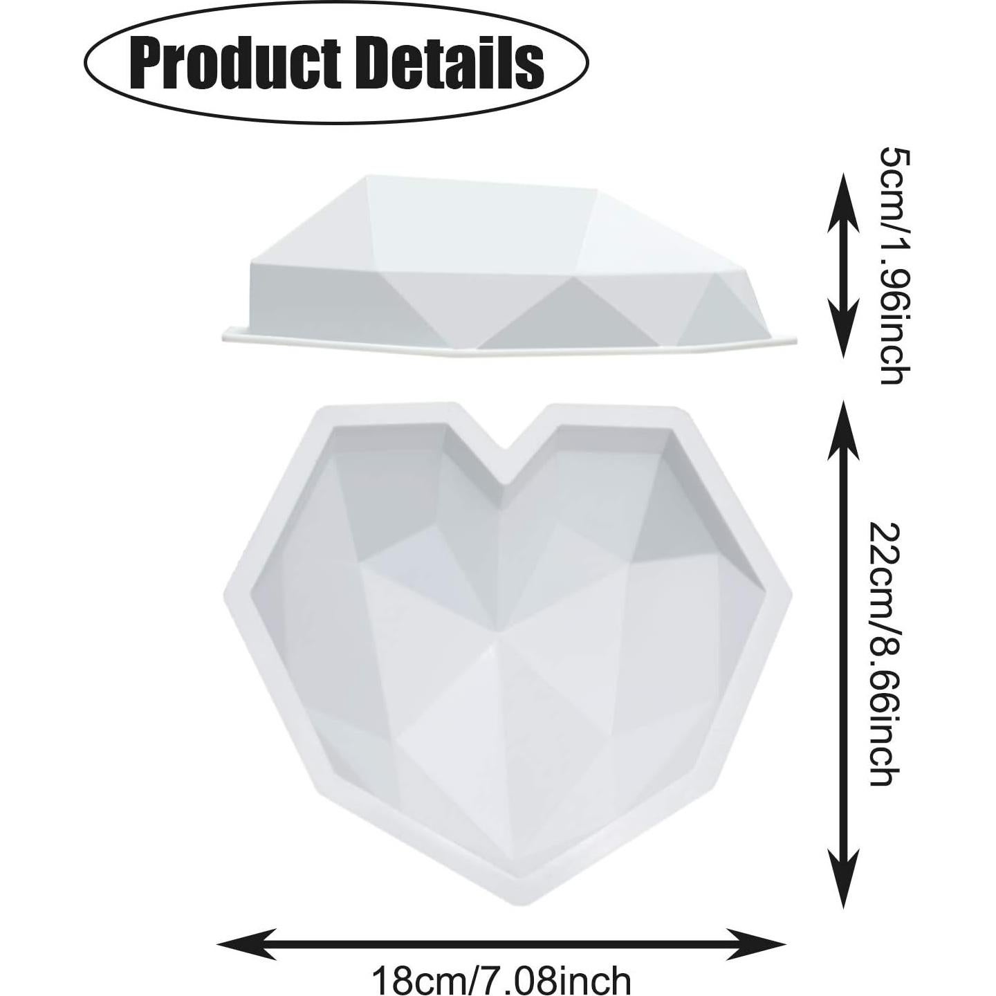 Moldes de Silicona Corazón Patelai 3 Pcs 22x18 cm