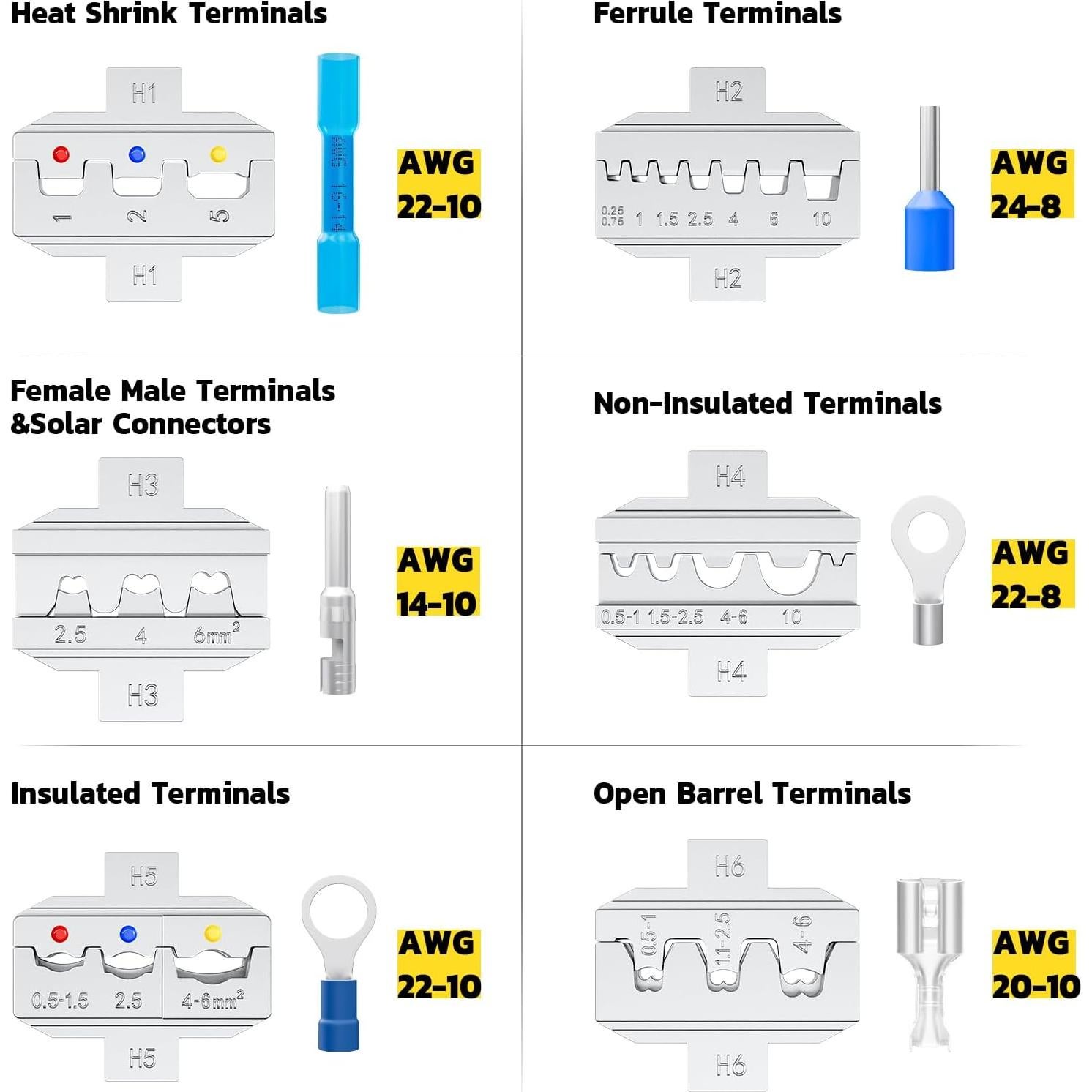 Kit de Crimpado 6 en 1 haisstronica - Pelacables y Crimpadora