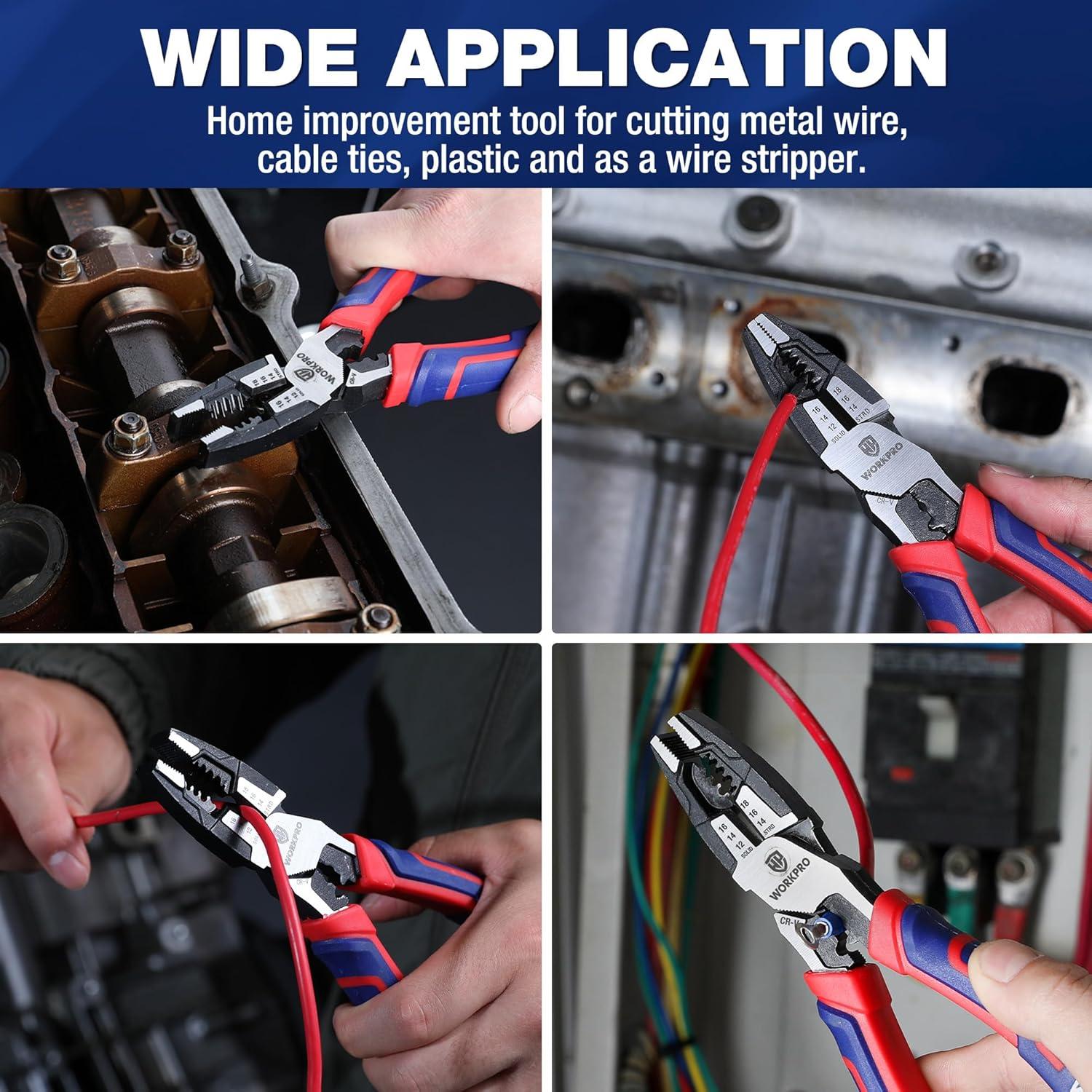 Alicates de Lineman WORKPRO 8" Multifuncionales de Acero