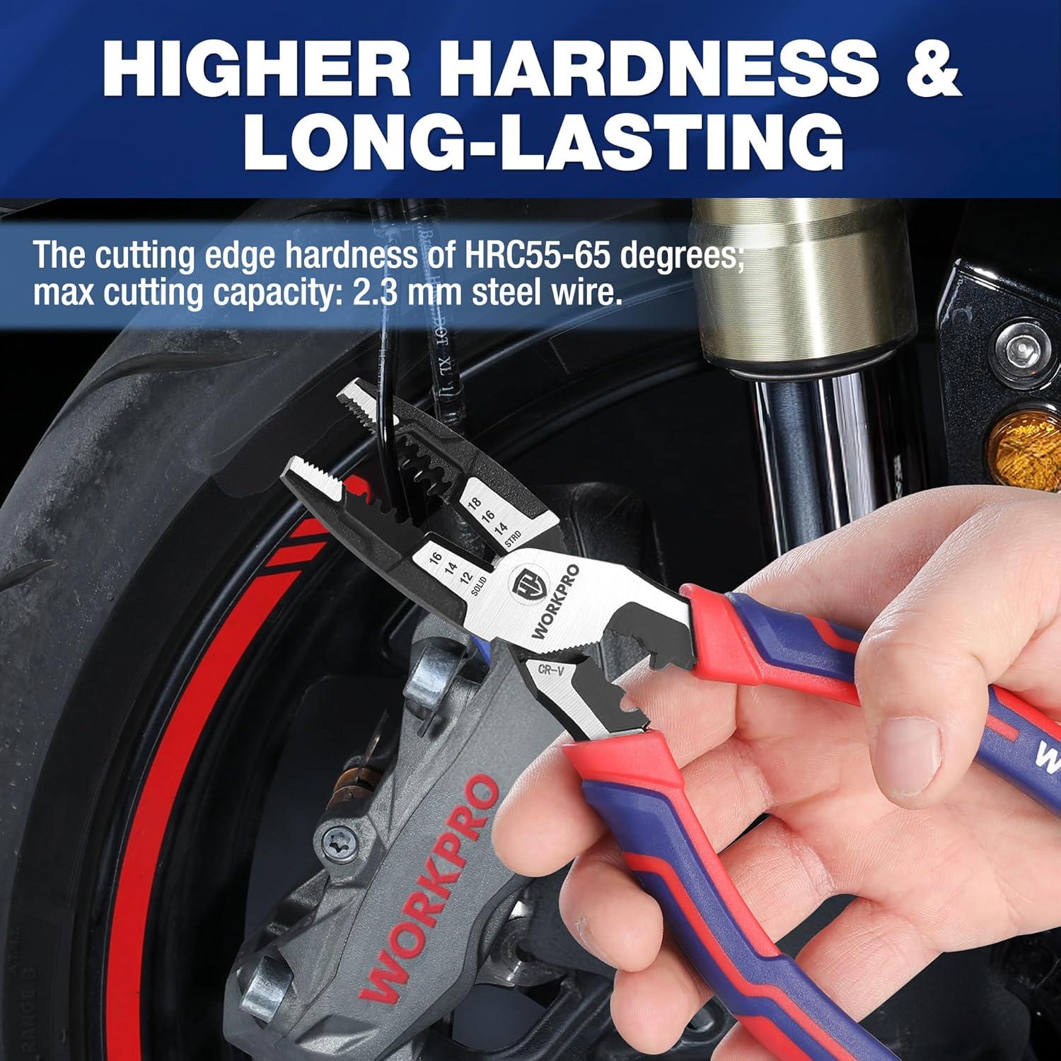 Alicates de Lineman WORKPRO 8" Multifuncionales de Acero