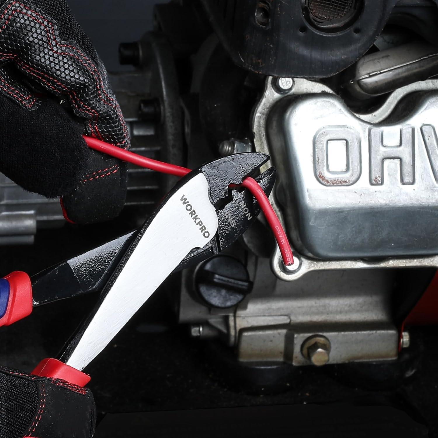 Cortador Crimpador de Alambre WORKPRO 24.13 cm 10-22 AWG