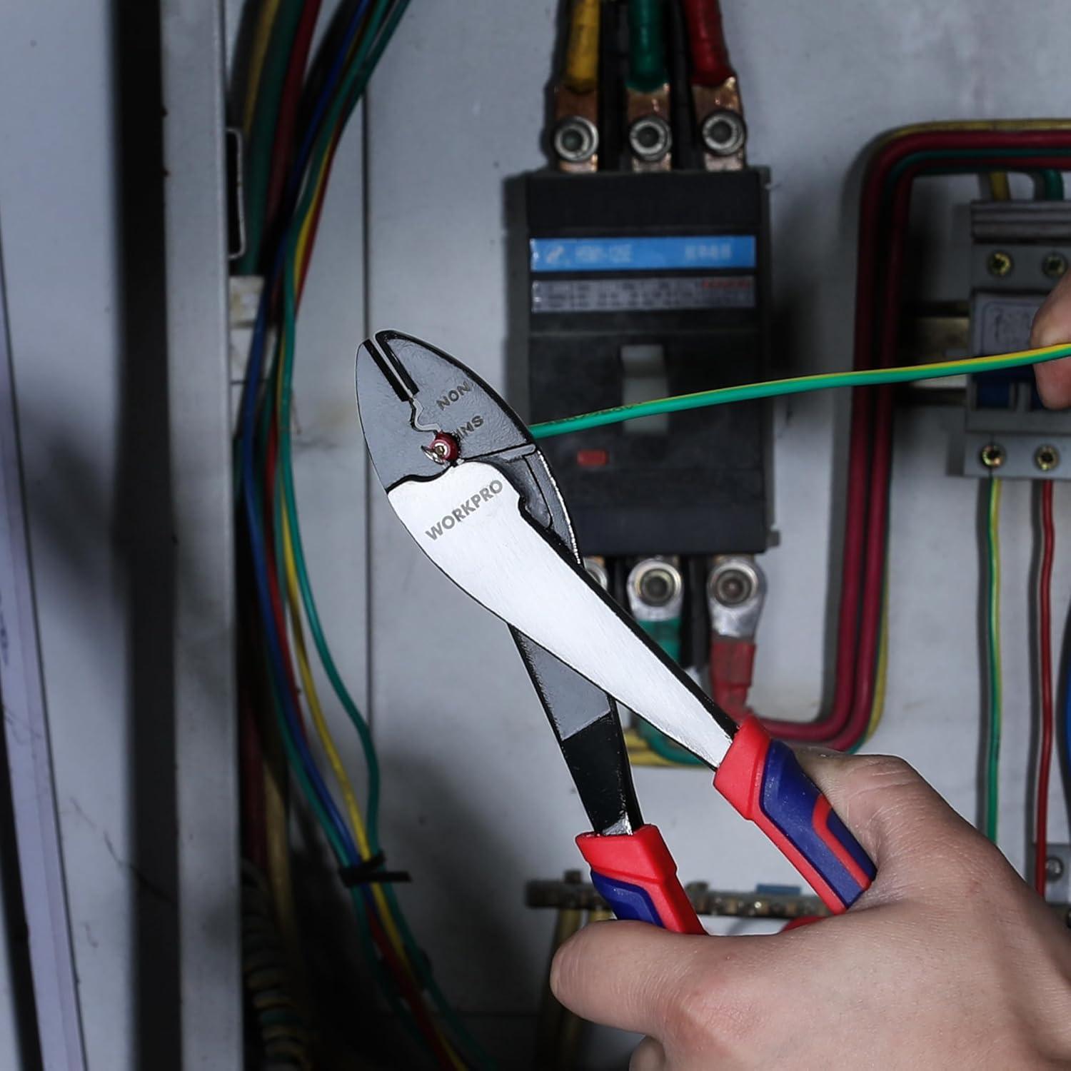 Cortador Crimpador de Alambre WORKPRO 24.13 cm 10-22 AWG