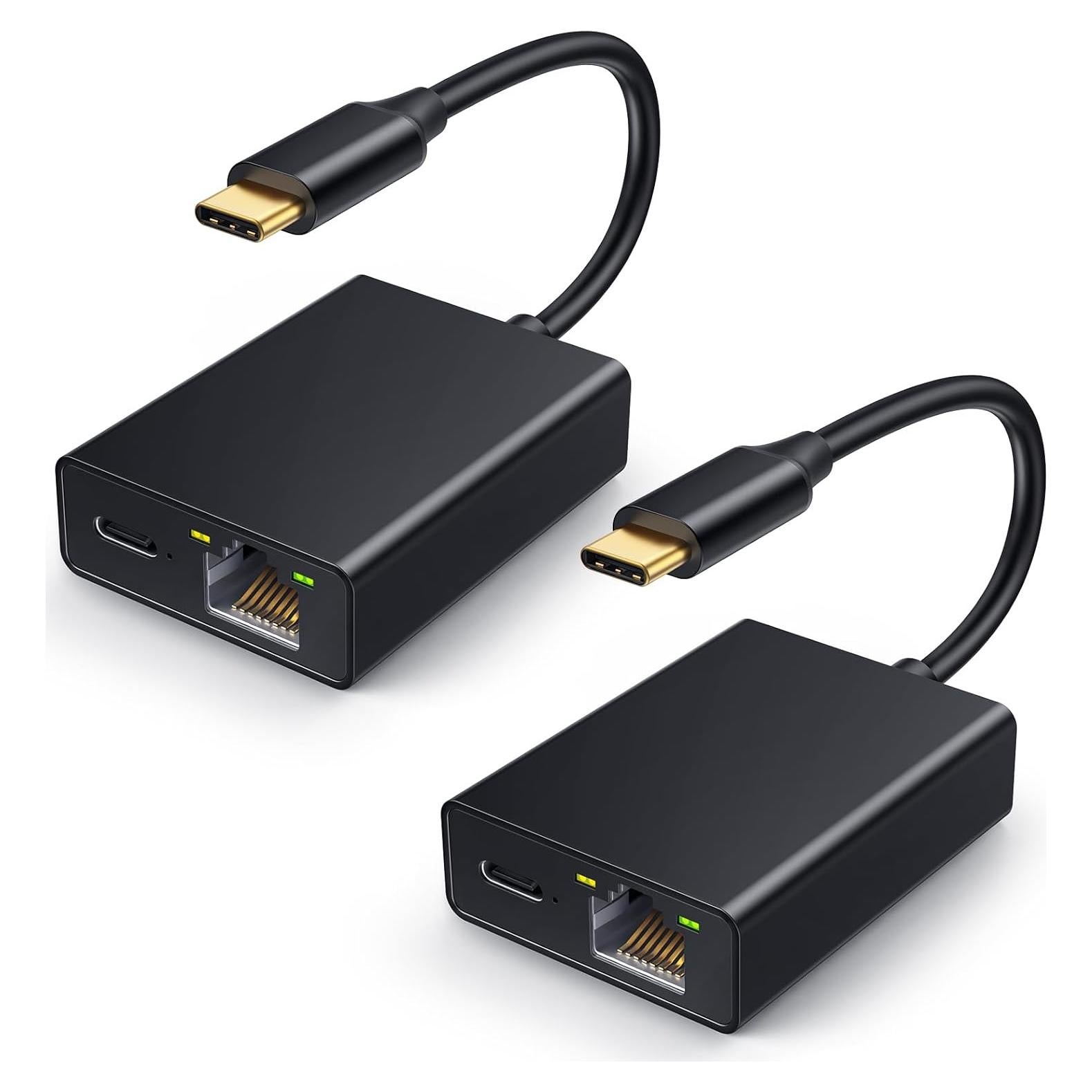 Adaptador Ethernet ELECTOP USB Tipo C a RJ45 100 Mbps Paquete 2