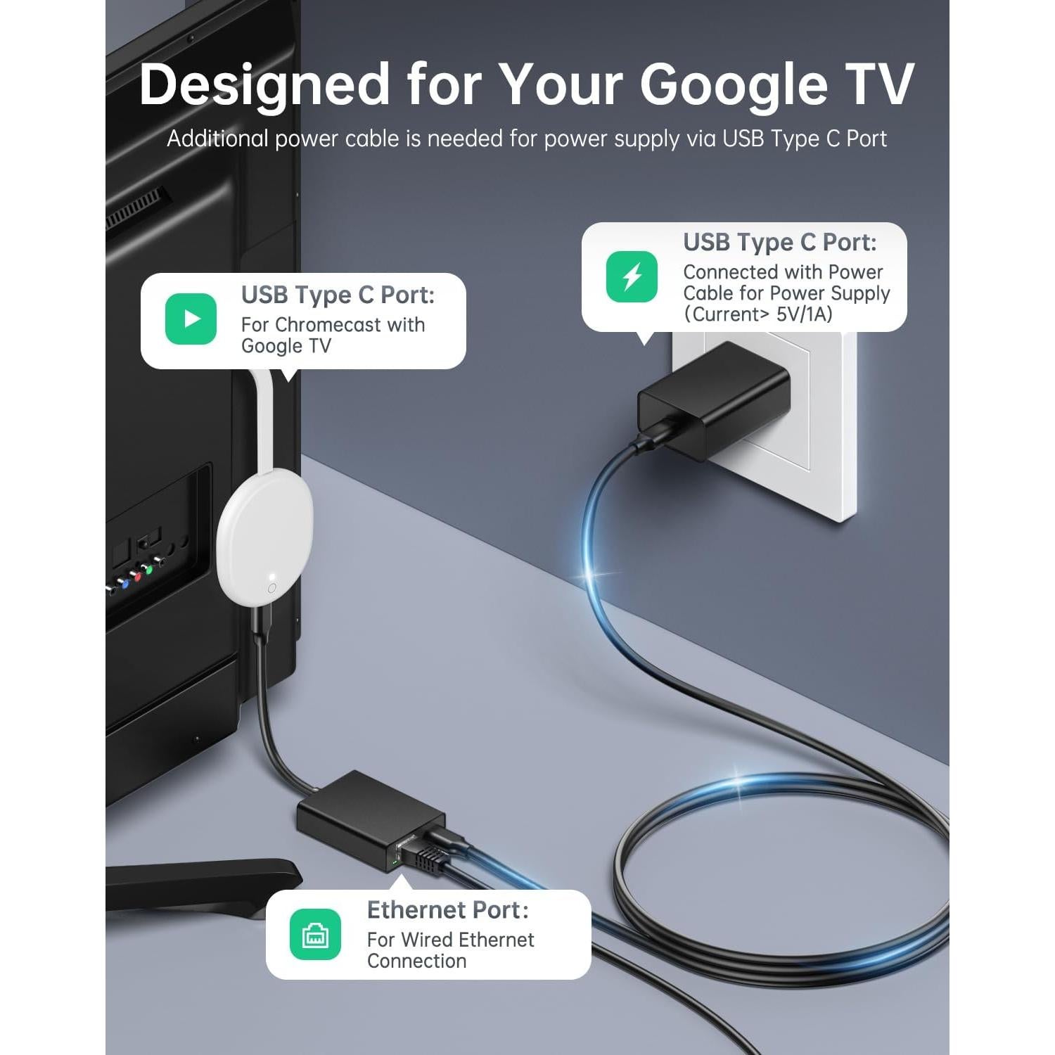 Adaptador Ethernet ELECTOP USB Tipo C a RJ45 100 Mbps Paquete 2