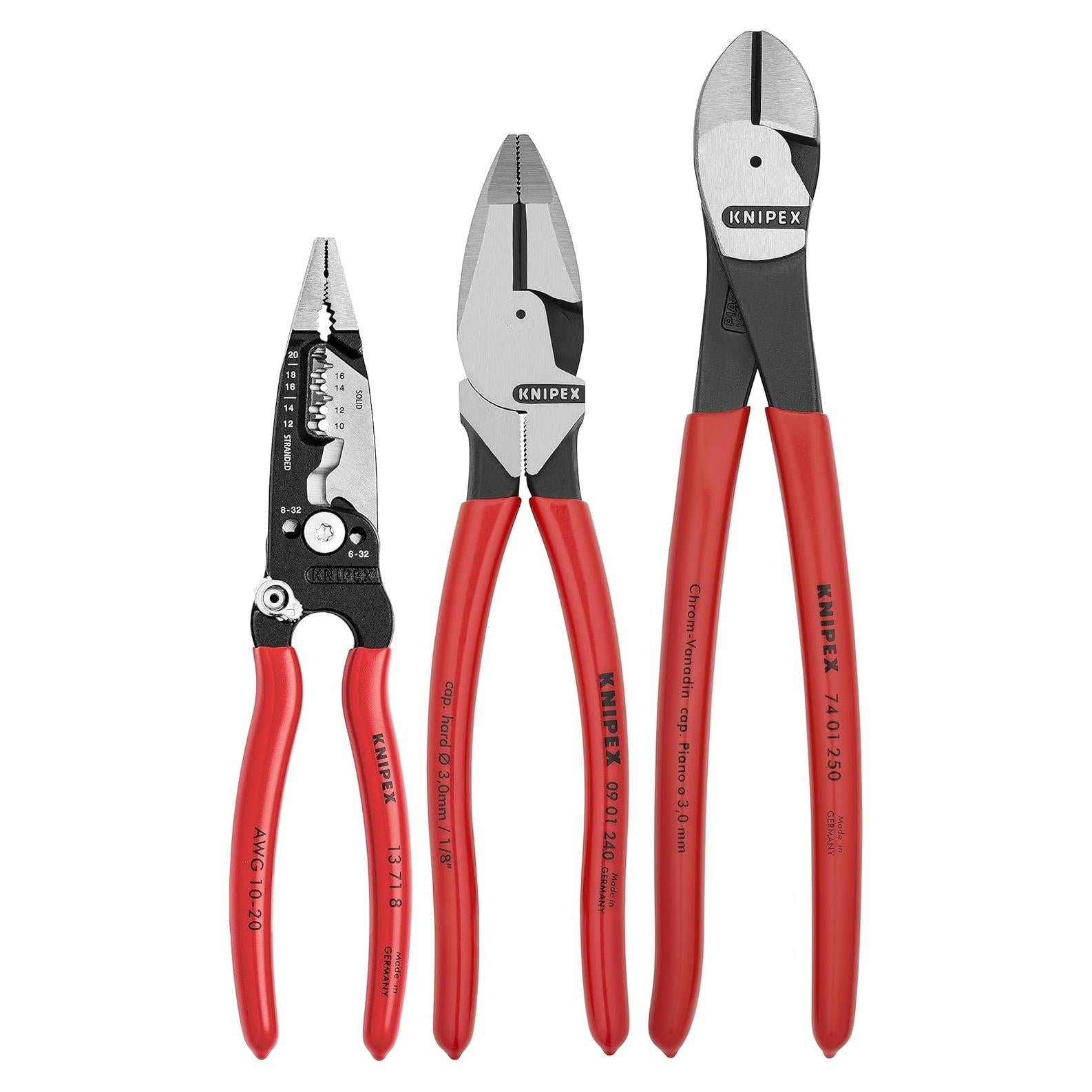 Set Eléctrico Knipex de 3 Piezas - Alta Calidad, 1.14 kg