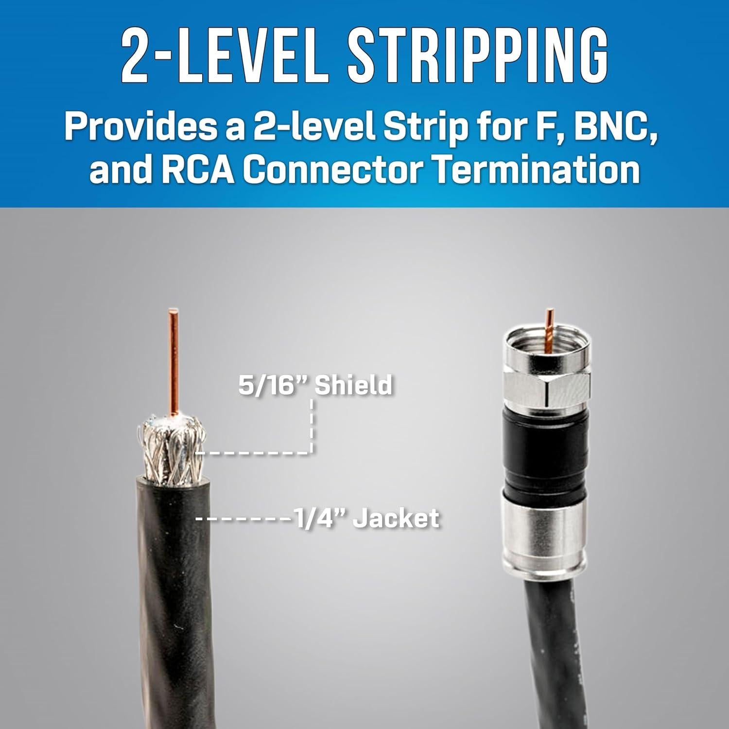 Destripador de Cable Coaxial Jonard CST-92 para RG59, RG6 y RG11