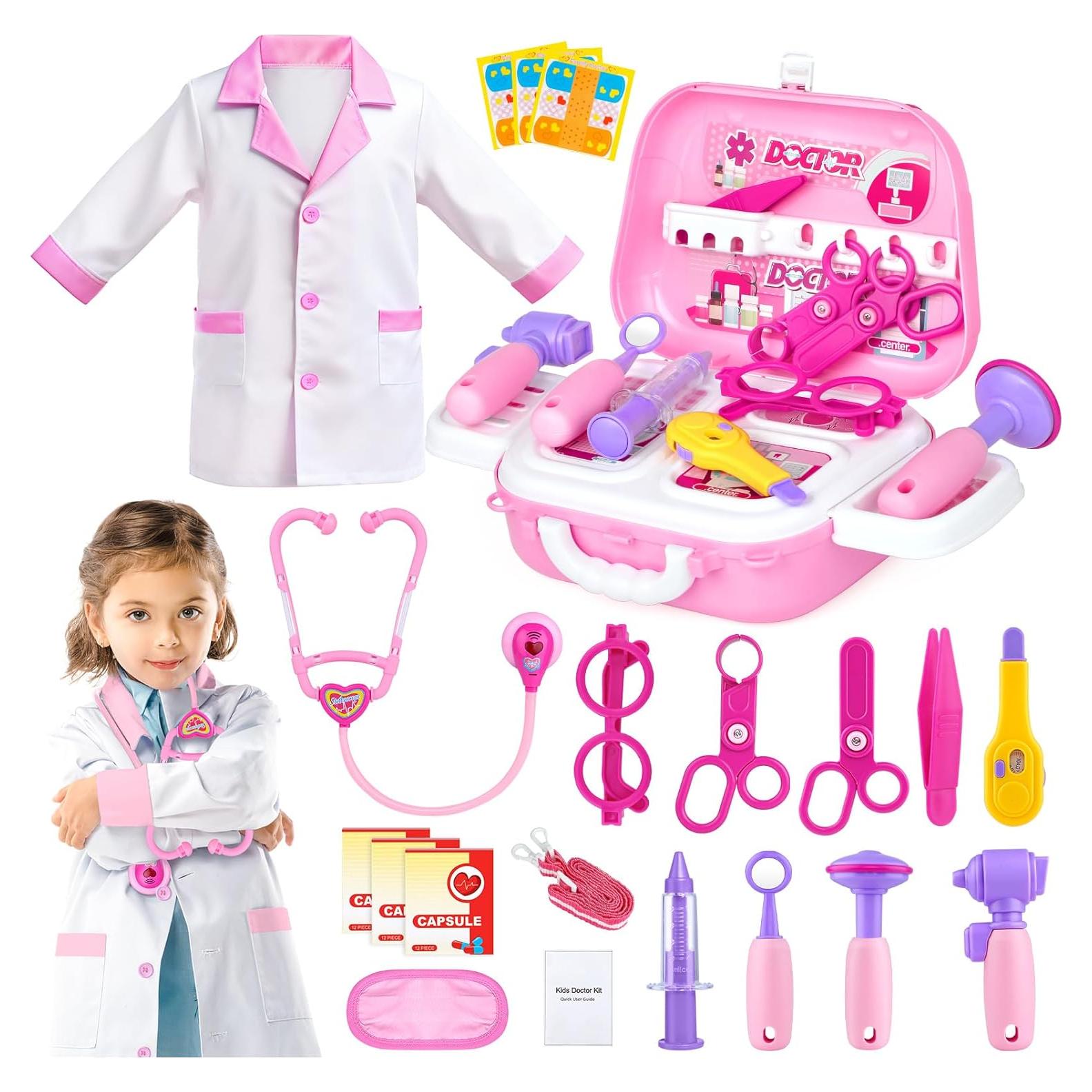 Disfraz de Doctor para Niñas GIFTINBOX 22 Piezas Rosa