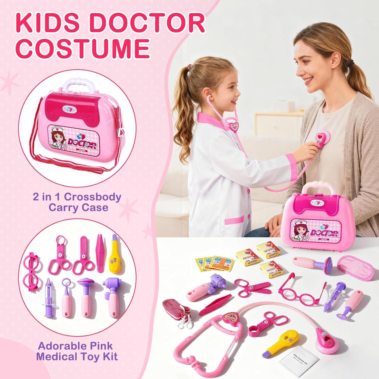 Disfraz de Doctor para Niñas GIFTINBOX 22 Piezas Rosa