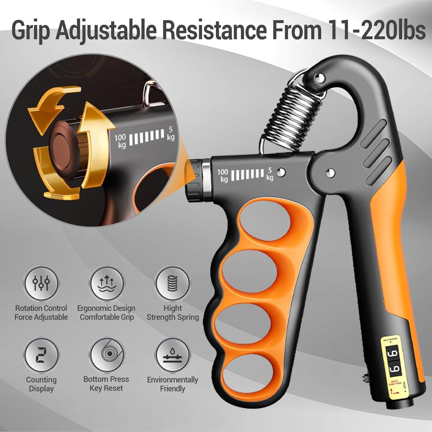 Fortalecedor de Mano YESIMET Ajustable 11-100KG Rehabilitación