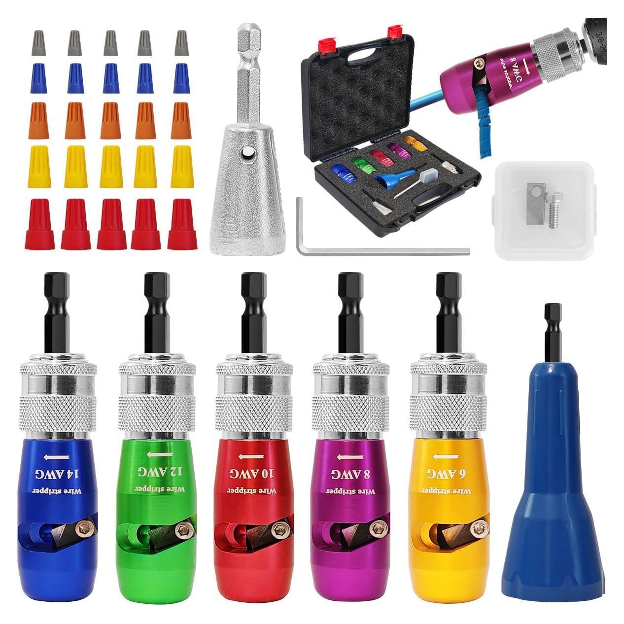 Destripador de Cables INDPOOOR 5 en 1 para Taladro AWG 6-14