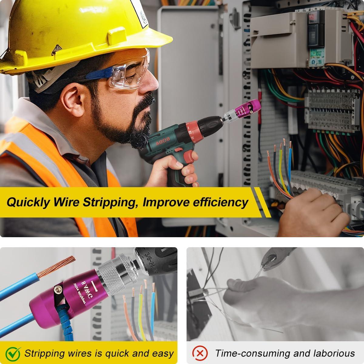 Destripador de Cables INDPOOOR 5 en 1 para Taladro AWG 6-14