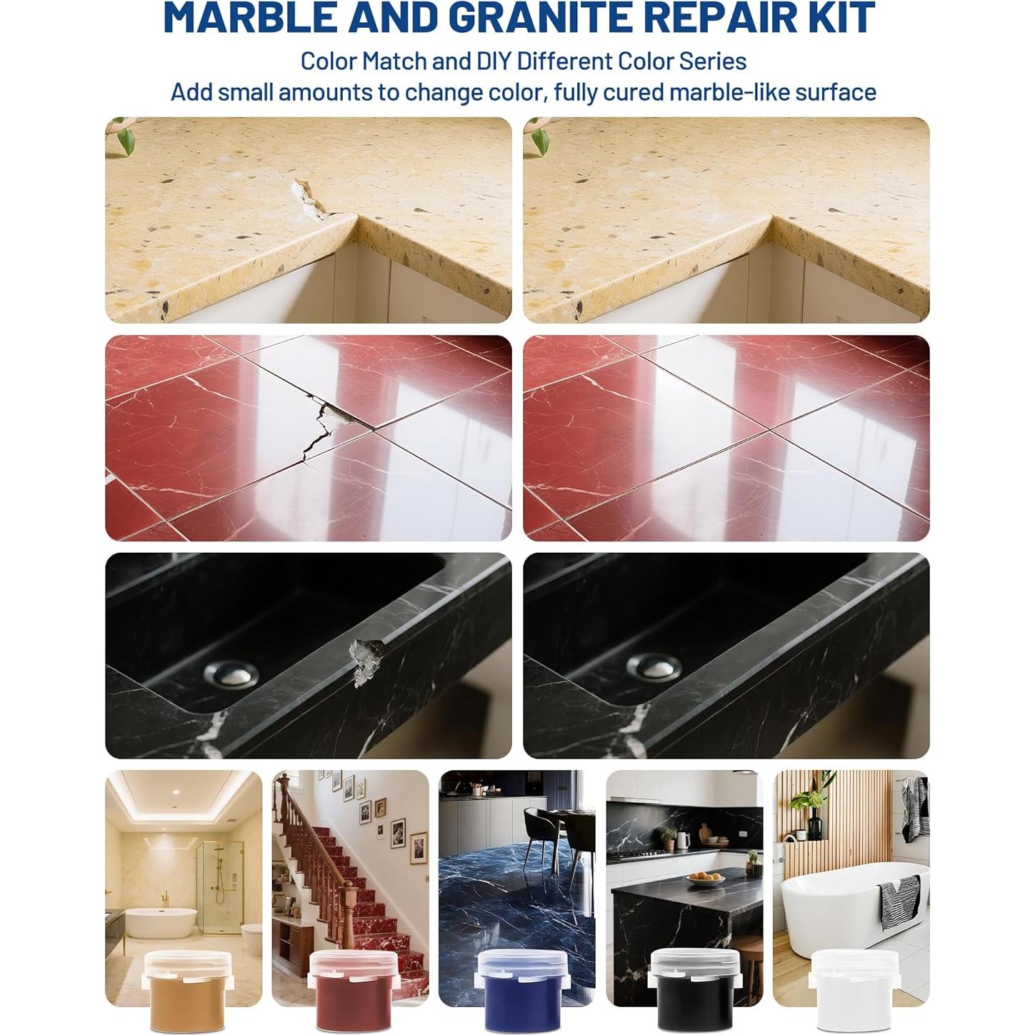 Kit de Reparación de Encimeras de Mármol y Granito 320g