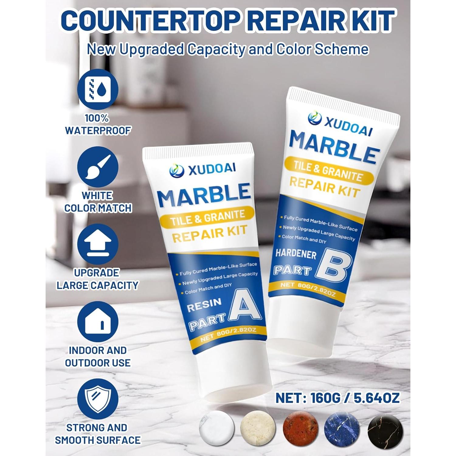 Kit de Reparación de Encimeras de Mármol y Granito 320g