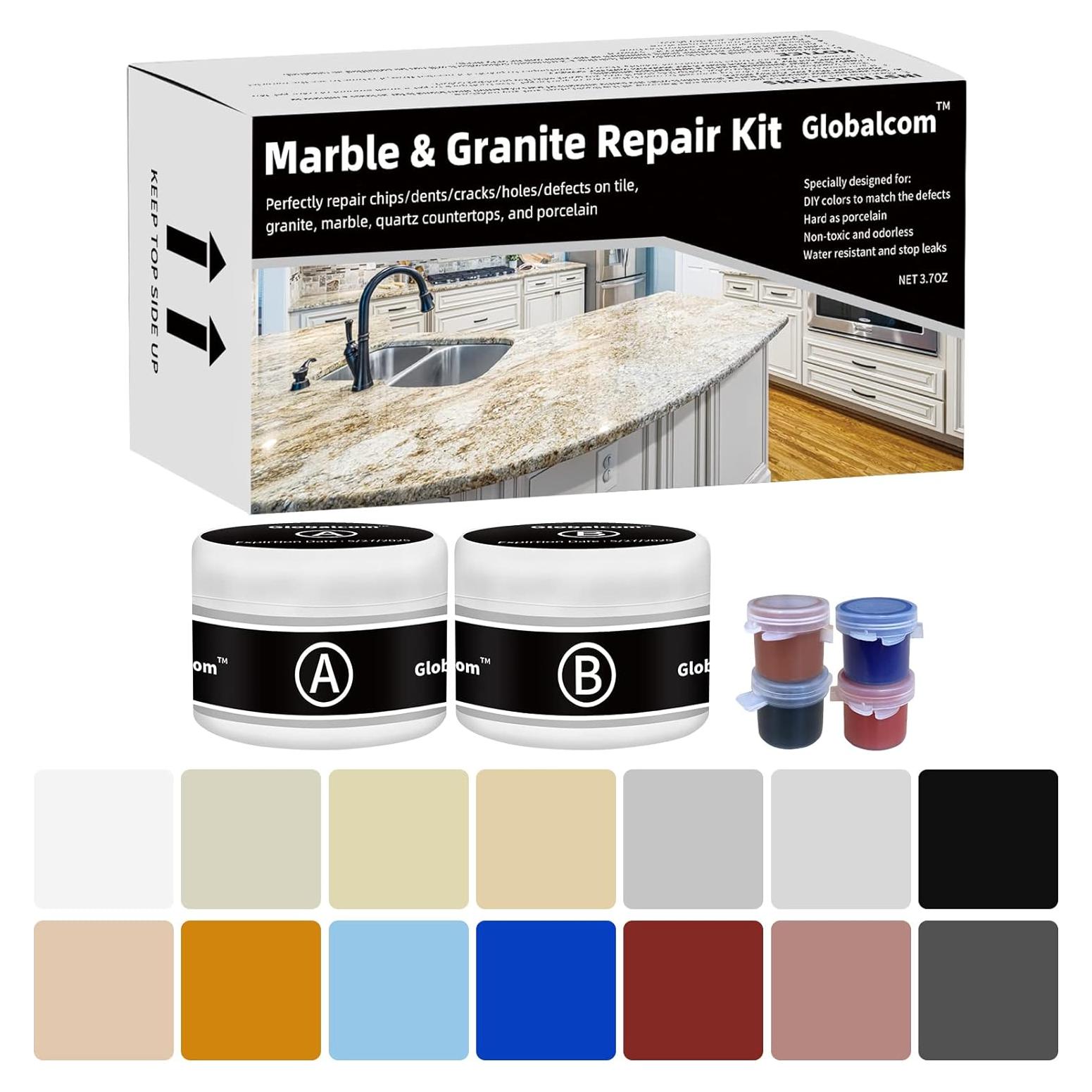 Kit de Reparación de Mármoles y Granitos Globalcom 4 Colores