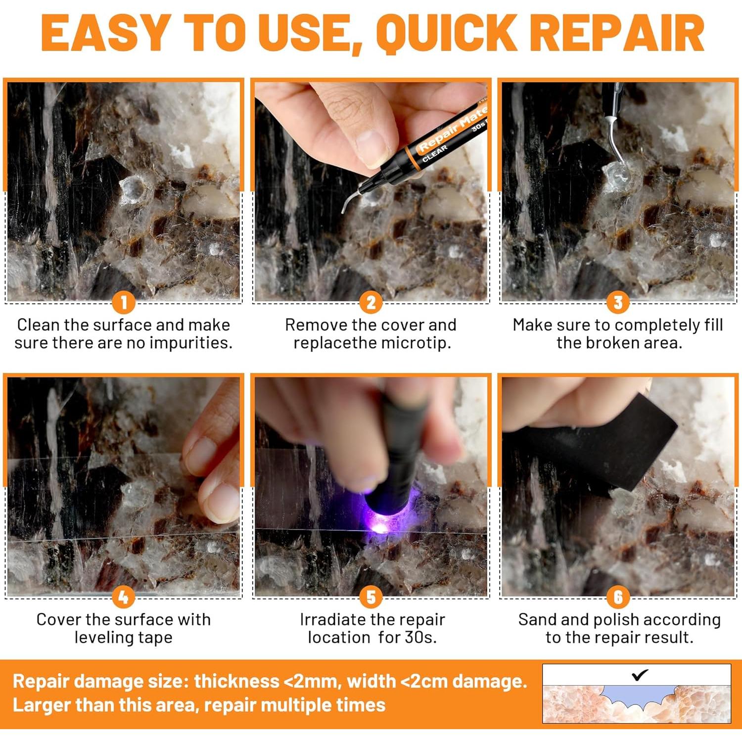 Kit de Reparación de Encimeras Endhokn 3 Piezas 30s Rápido