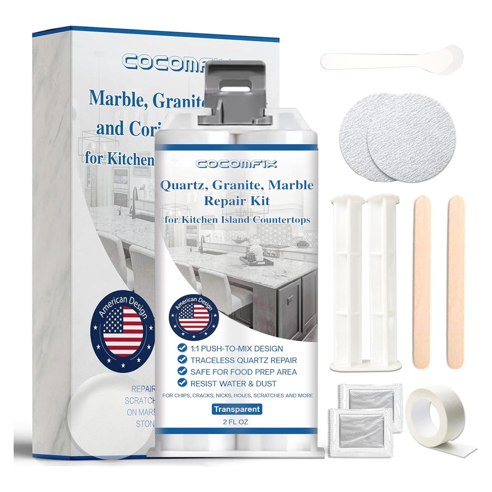 Kit de Reparación de Granito Cocomfix 59ml - Sin Rastro, Transparente