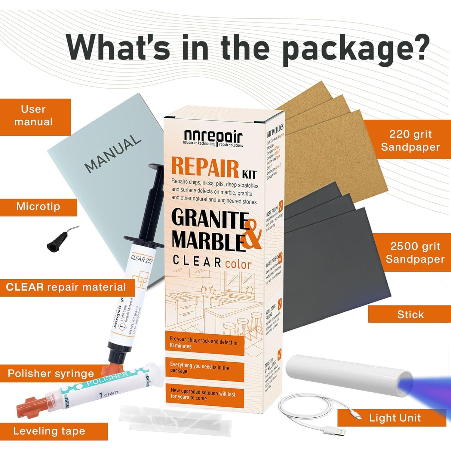 Kit de Reparación de Encimeras NNRepair 102AC - Transparente