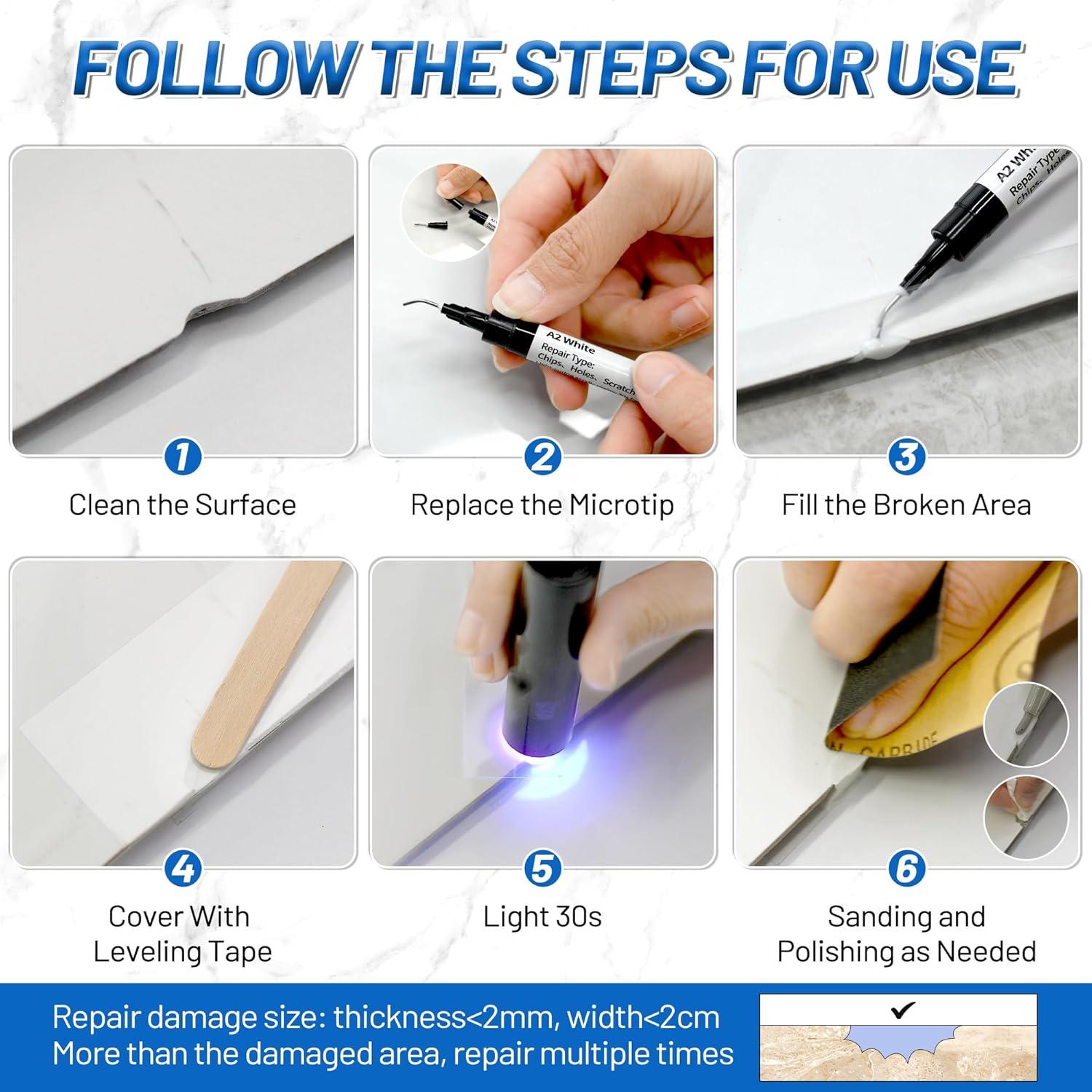 Kit de Reparación de Encimeras XUDOAI 10.4ml Curado Rápido