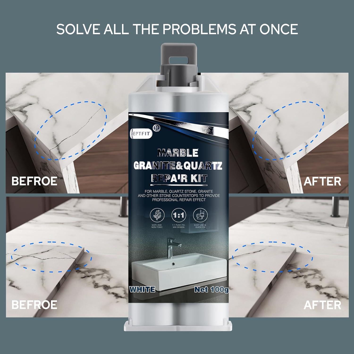 Kit de Reparación de Encimeras de Cuarzo KEPTFIT 140g
