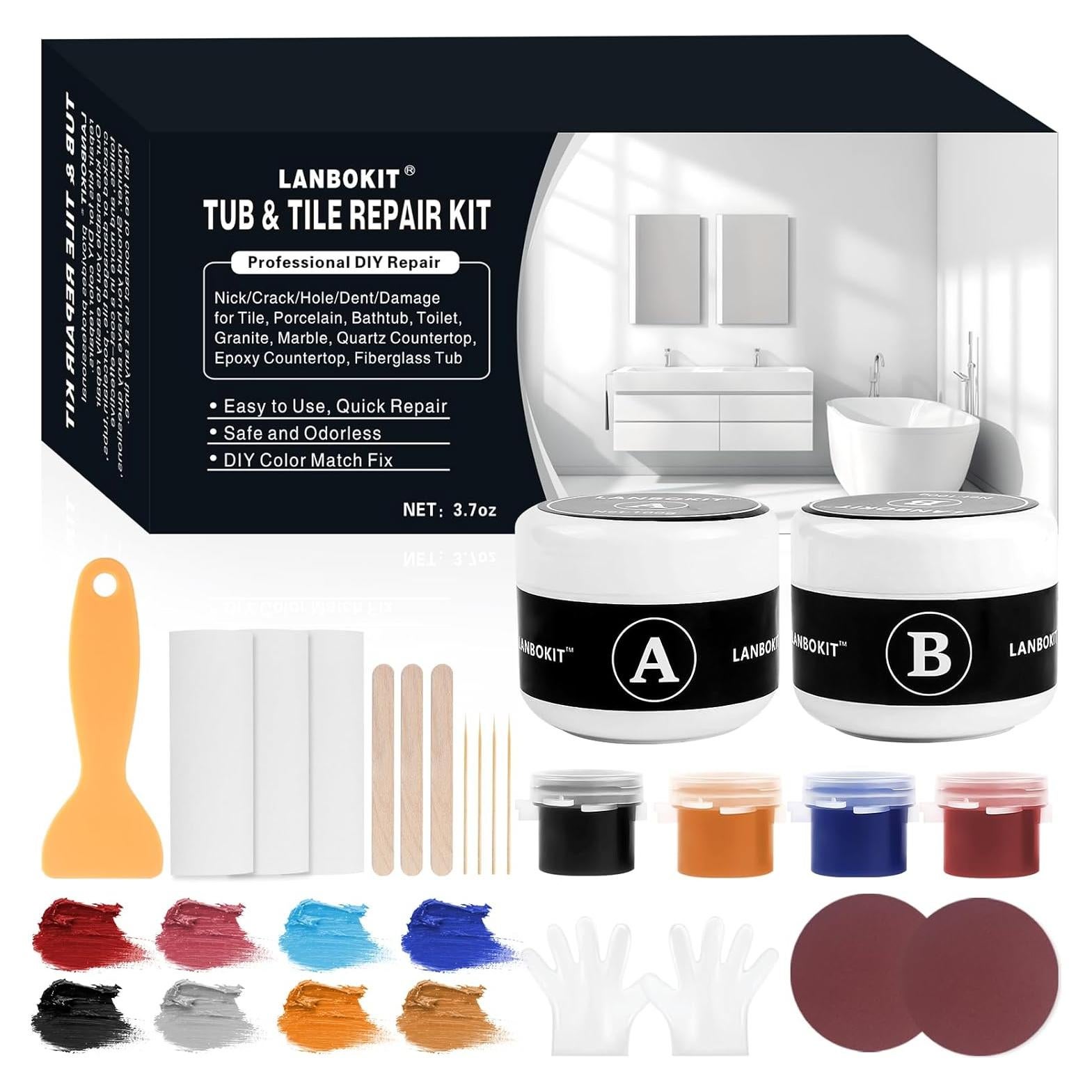 Kit de Reparación de Azulejos y Fregaderos LANBOKIT 50g