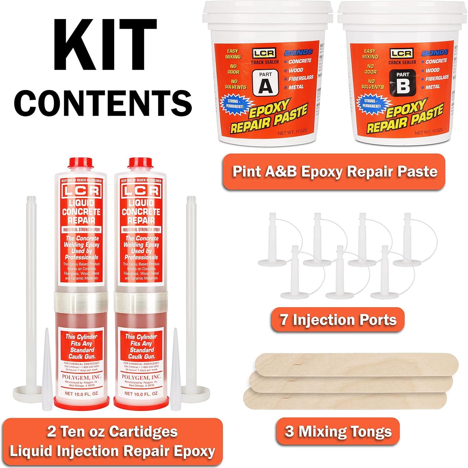 Kit de Reparación de Grietas de Concreto Epóxico LCR 295ml