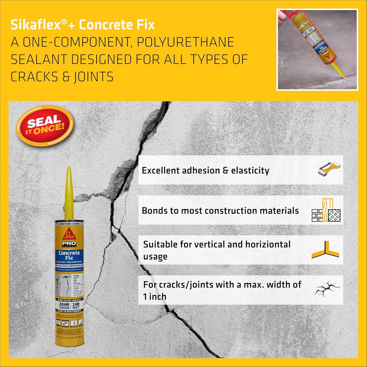Sellador elástico Sika Sikaflex Concrete Fix 298 ml para grietas