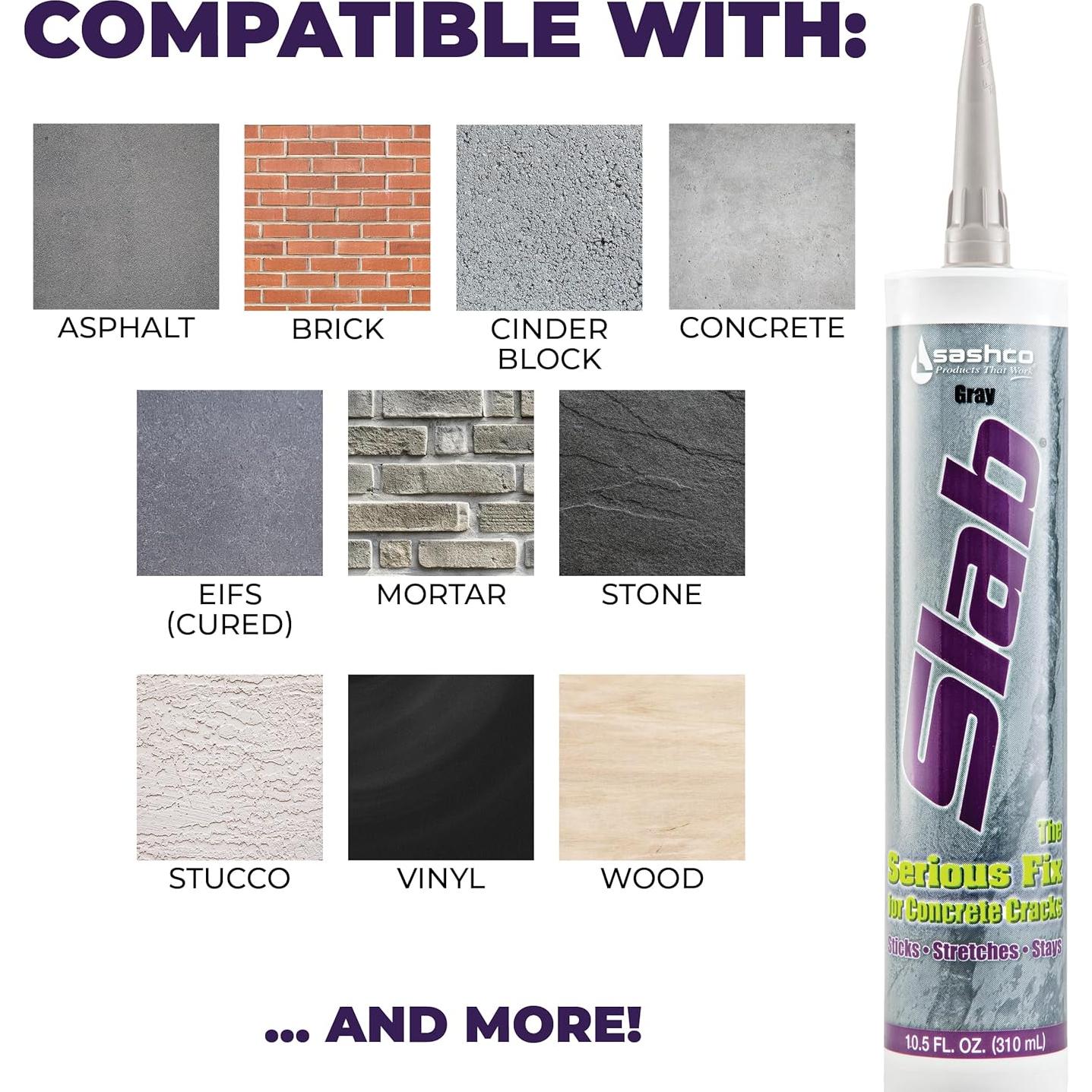 Sellador de Grietas en Concreto Sashco 16210, 12 Cartuchos 300ml