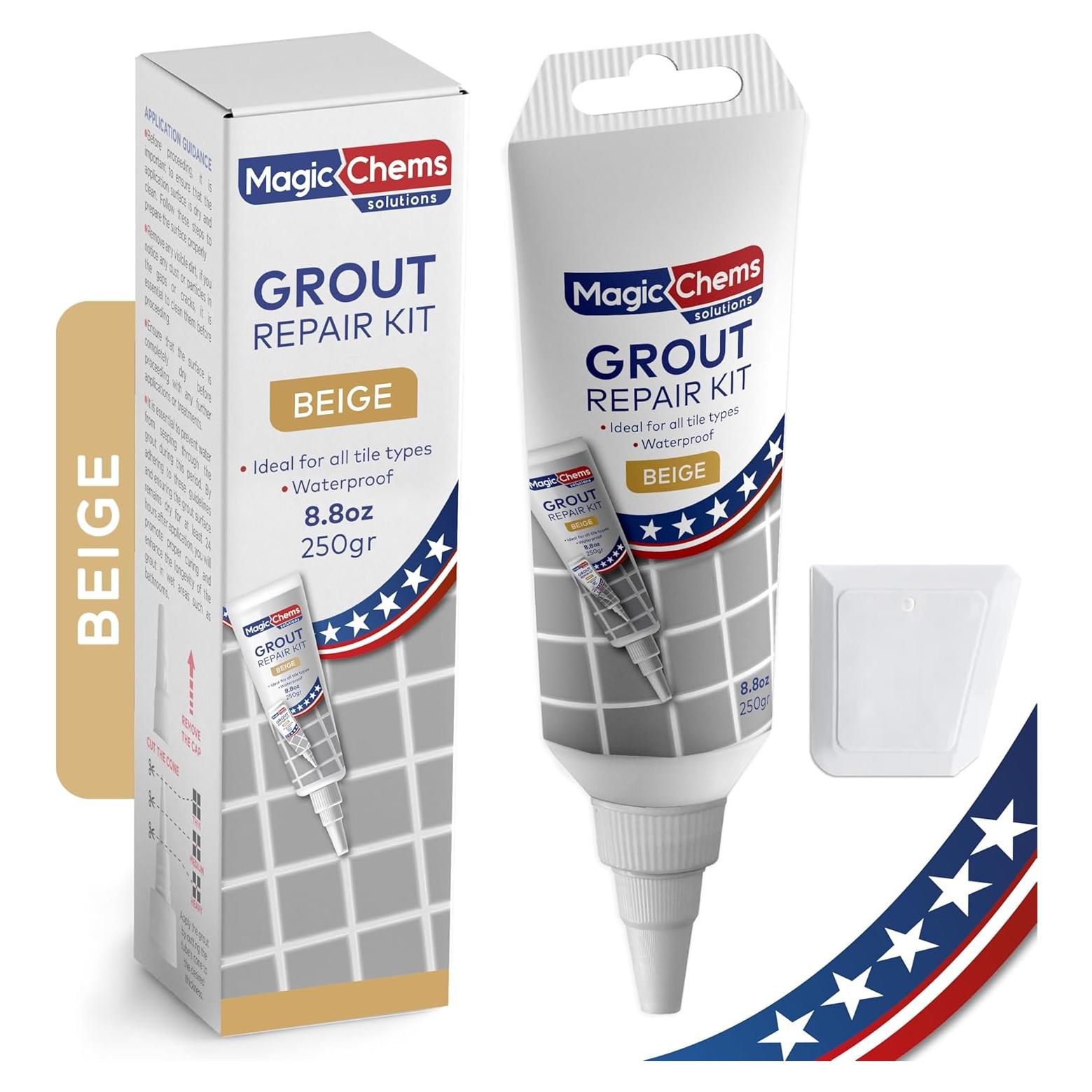 Kit de Reparación de Lechada Magic Chems Beige 250g - Rápido Secado