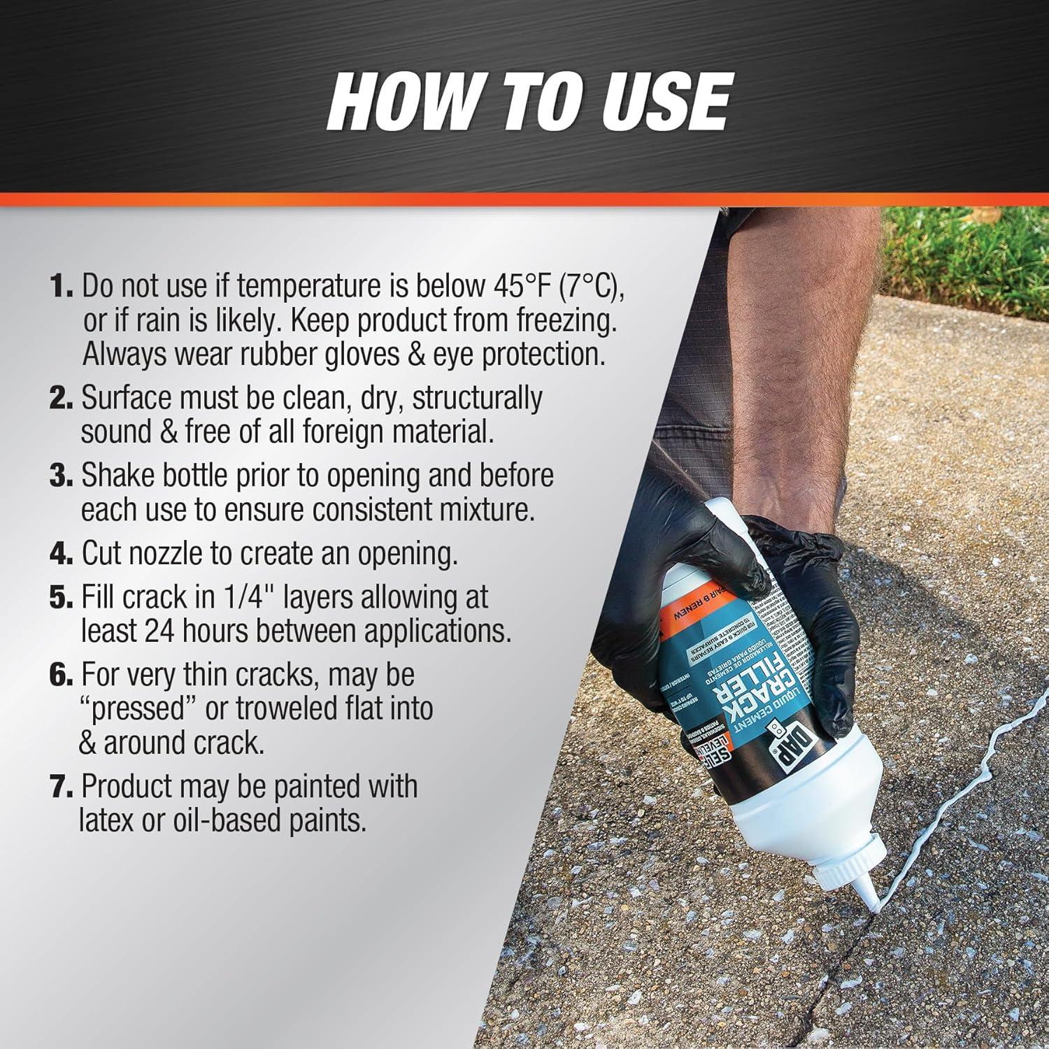 DAP Rellenador de Grietas de Cemento Líquido 0.95L Gris