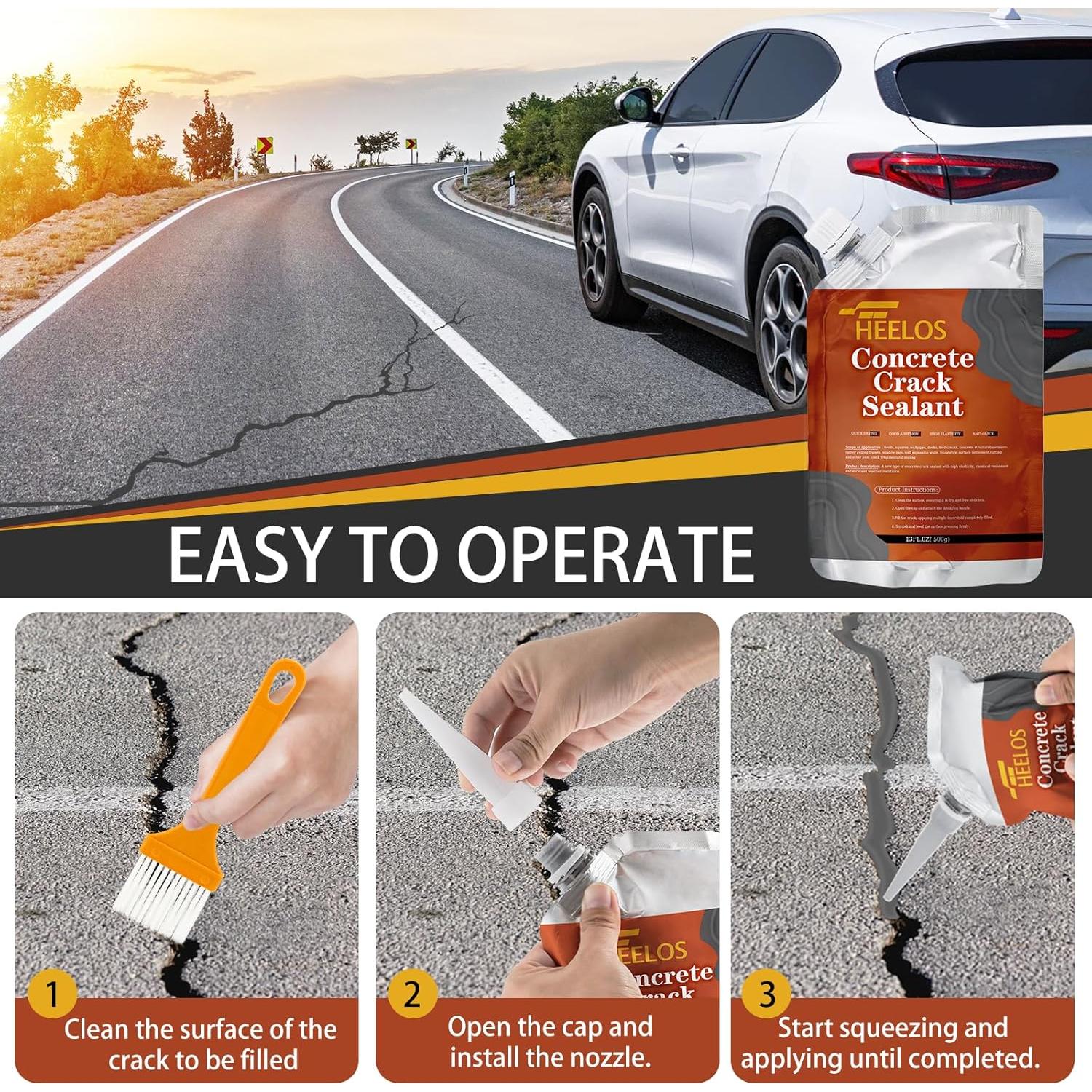 Rellenador de Grietas de Concreto HEELOS 4 Paquetes 2.1kg