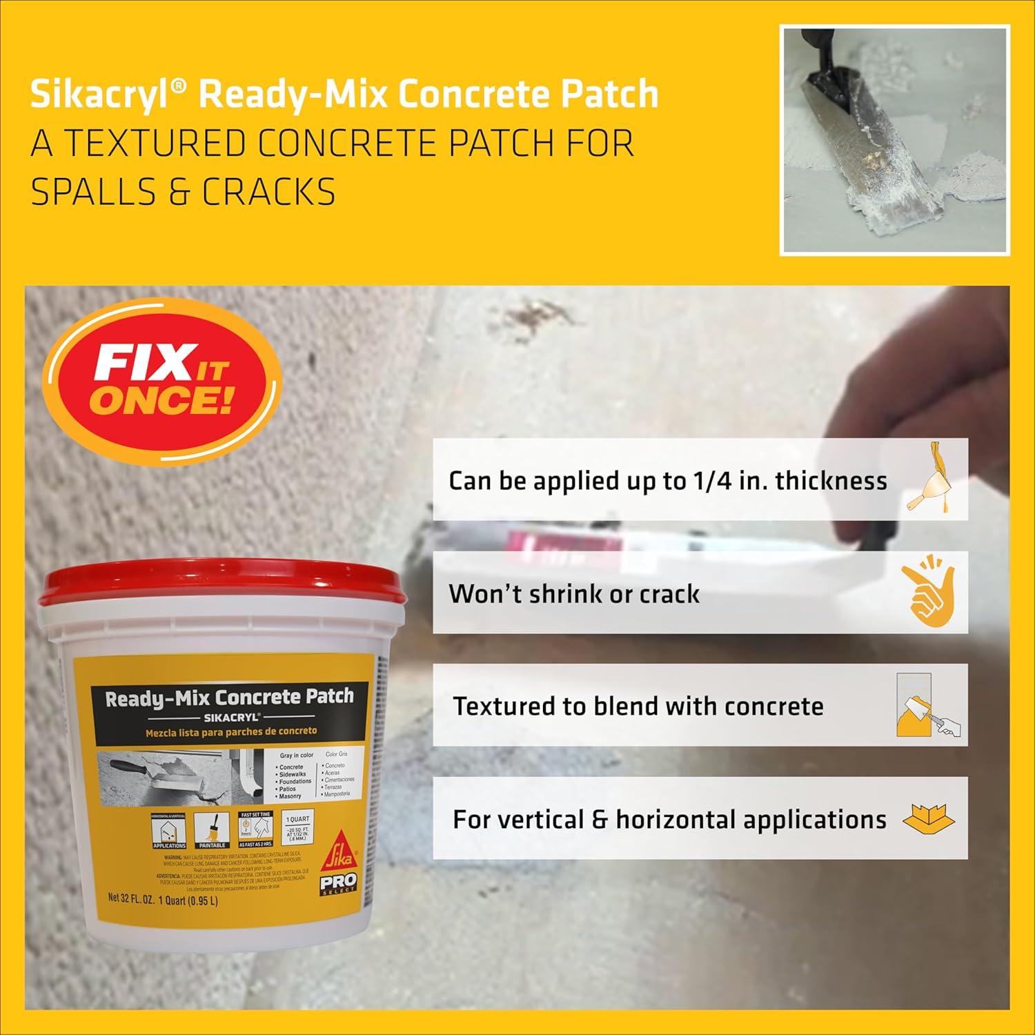 Parche de Concreto Sika Sikacryl Gris 1.45 kg Listo para Mezclar