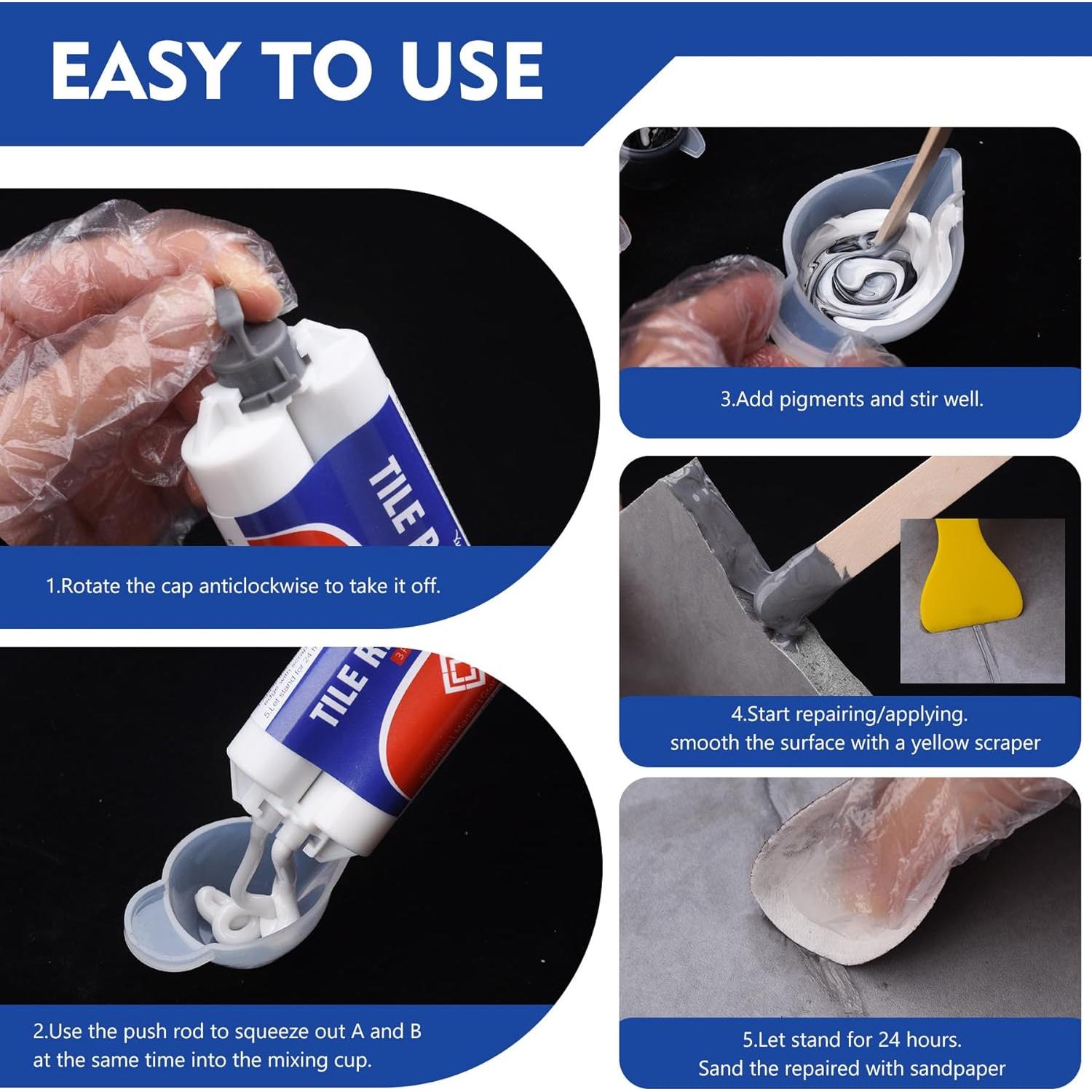 Kit de Reparación de Azulejos YumCraft 100ml - Cerámica y Acrílico