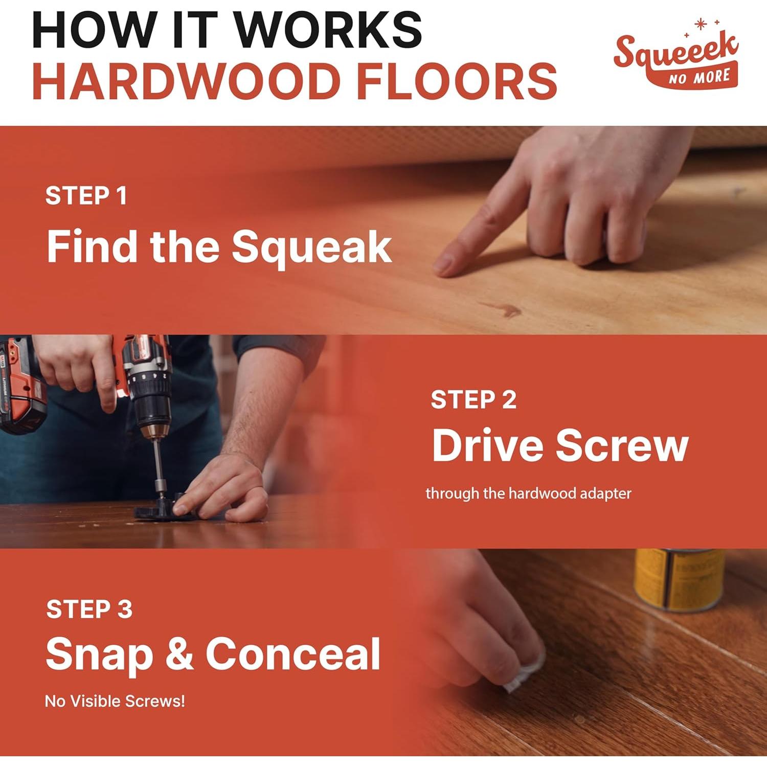 Kit de Reparación de Pisos Chirriantes SQUEEEK NO MORE - Completo