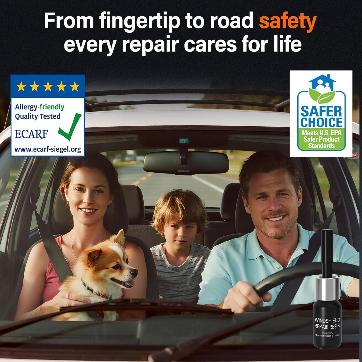 Kit de Reparación de Parabrisas Tuncate - 4 Piezas, Resina Mejorada