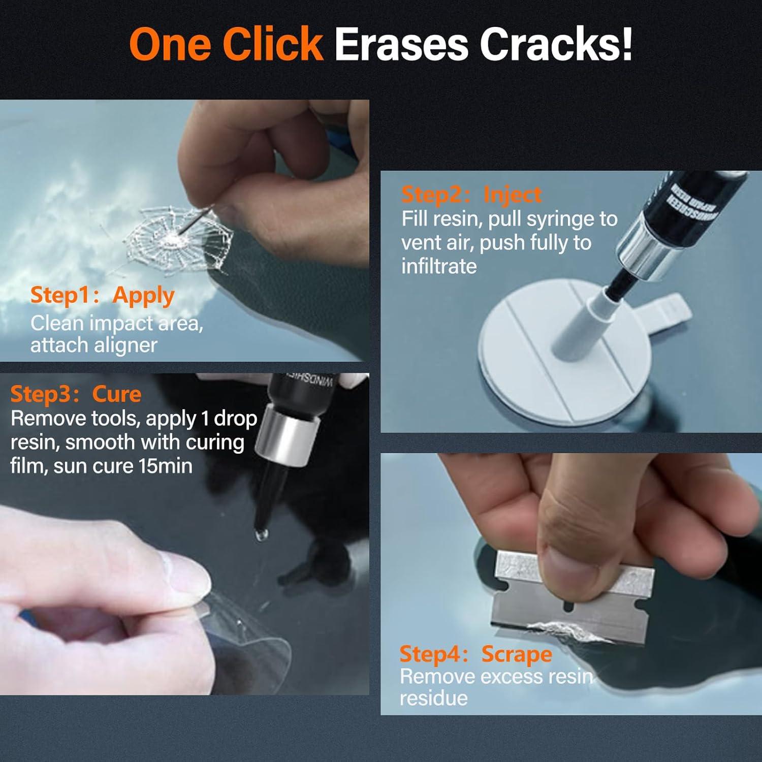 Kit de Reparación de Parabrisas Tuncate - 4 Piezas, Resina Mejorada